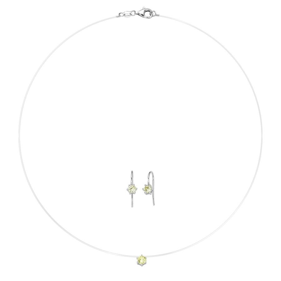 Smart Jewel Schmuckset Collier mit Ohrschmuck, Silber 925 Gelb Gold