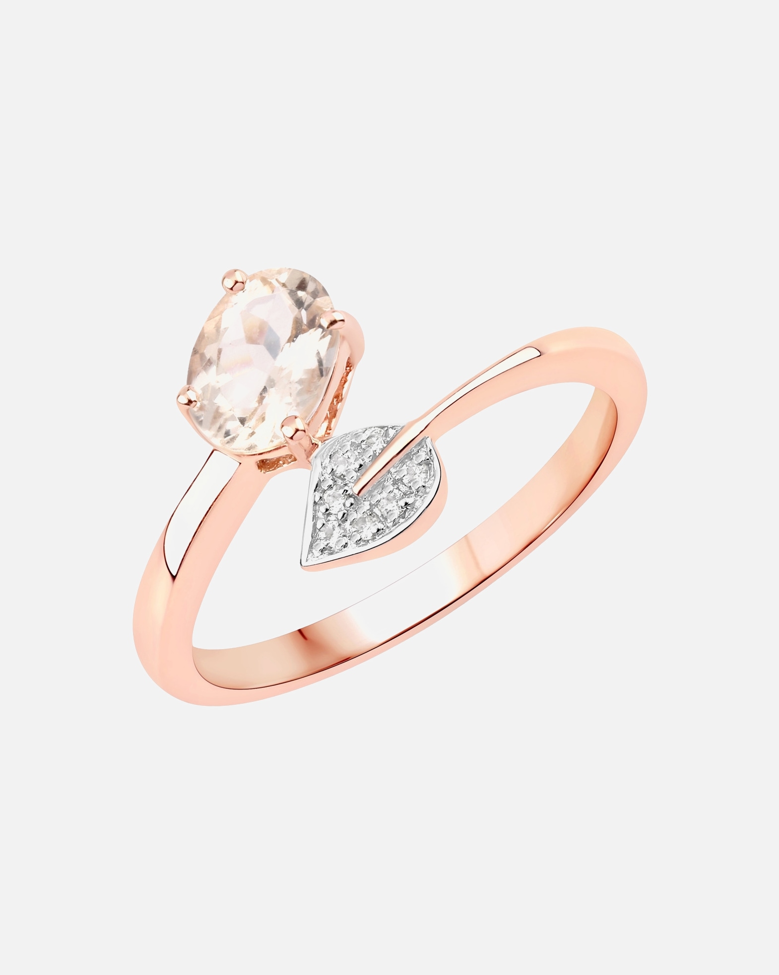 Ring für Weiblich Rafaela Donata Ring Sterling Silber Morganit in Roségold 54