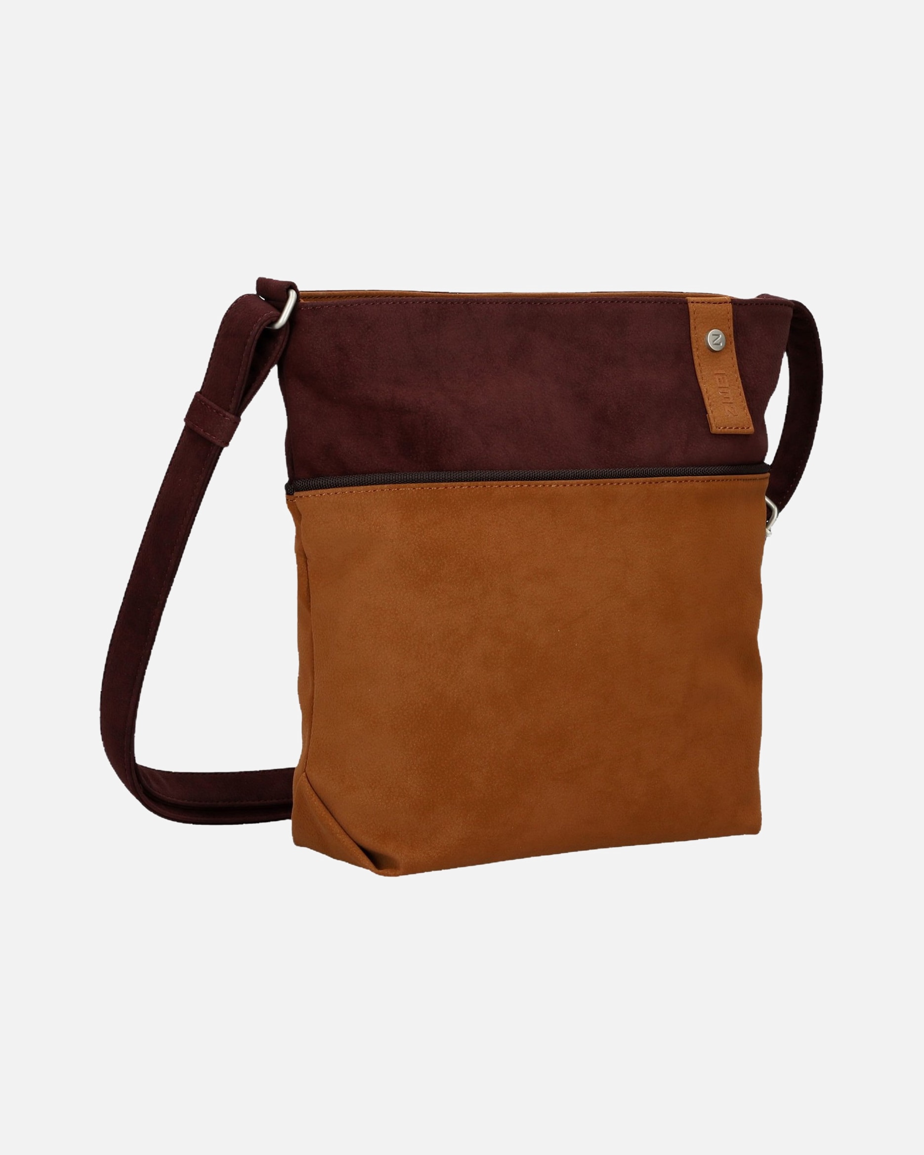 Umhängetasche für Weiblich ZWEI Beuteltasche Jana J10 Nubuk-Cognac