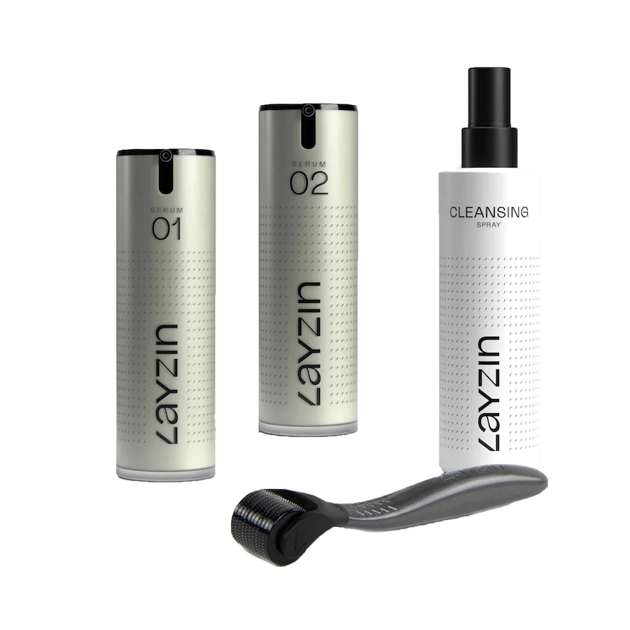 LAYZIN Anti-Aging DUO-Serum-Set mit Dermaroller 0,55 mm Braun