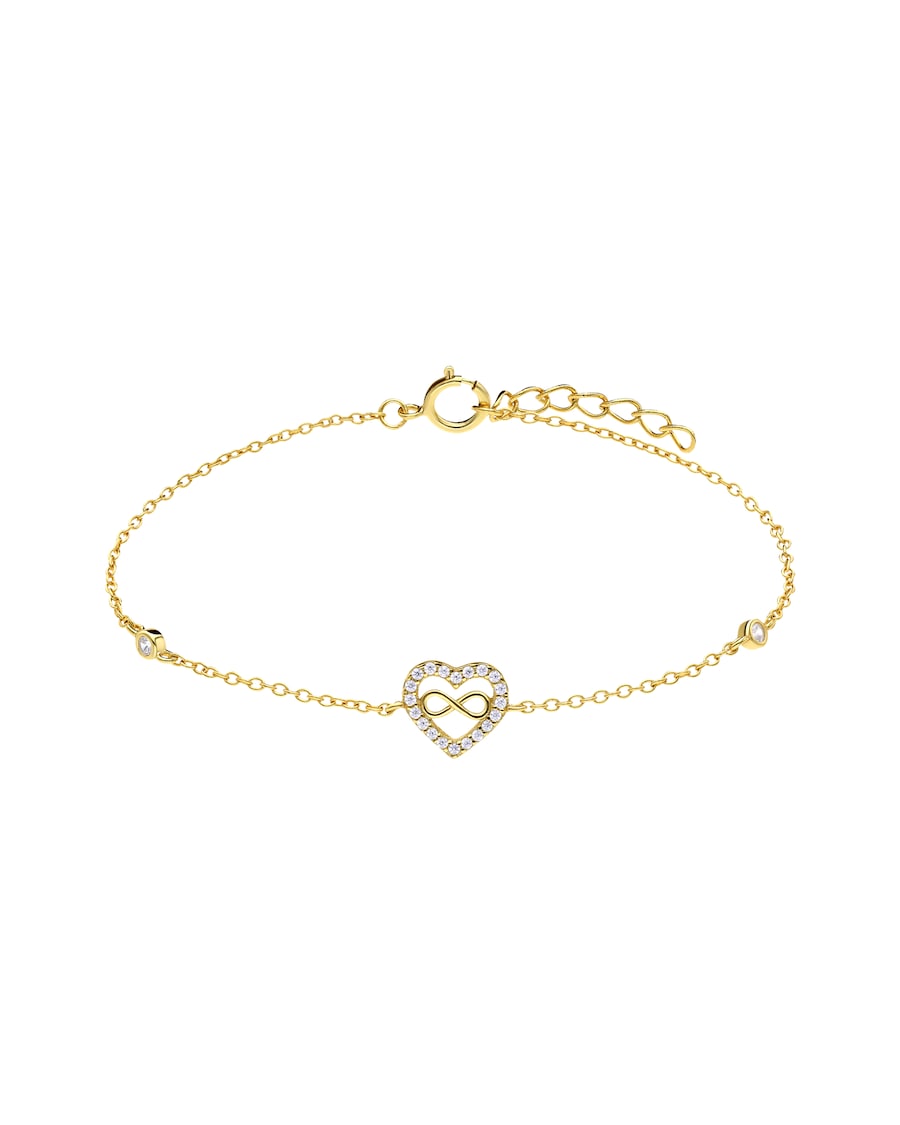 Lucardi Armband 925 Silber Gold - 18.0 Damen