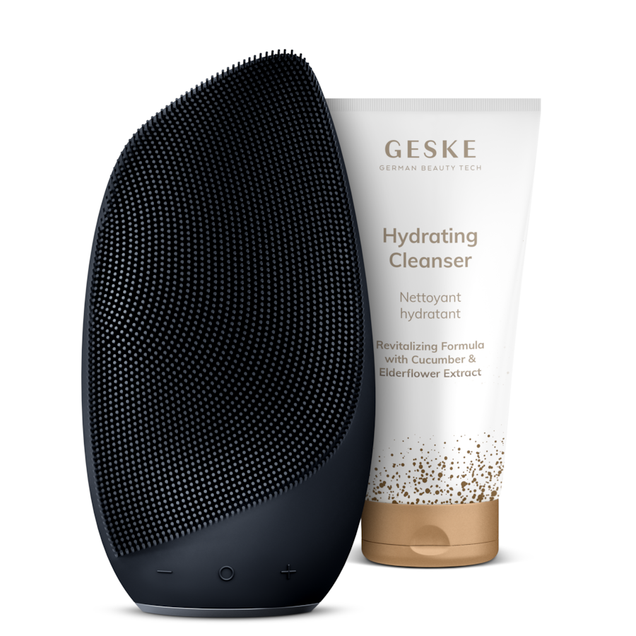 GESKE Sonic Thermo Facial Brush | 6 in 1 Farbe: Black + Gratis Kosmetik