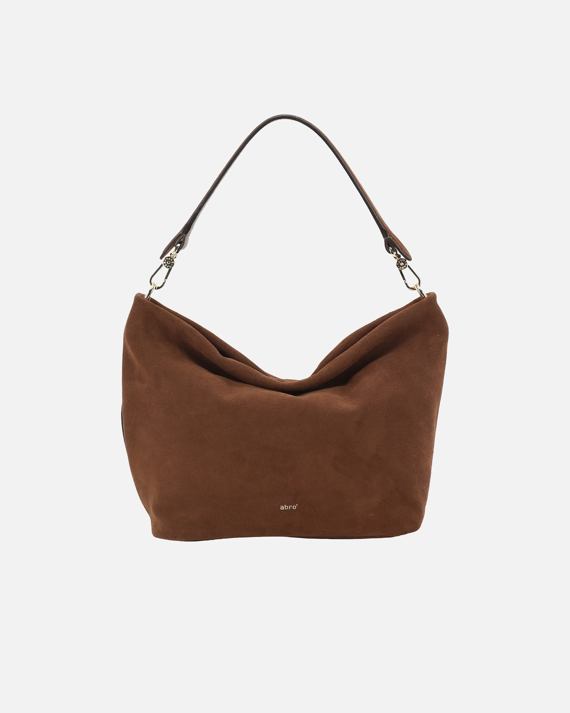 Umhängetasche für Weiblich abro Beuteltasche Ebony Hobo Suede Wood
