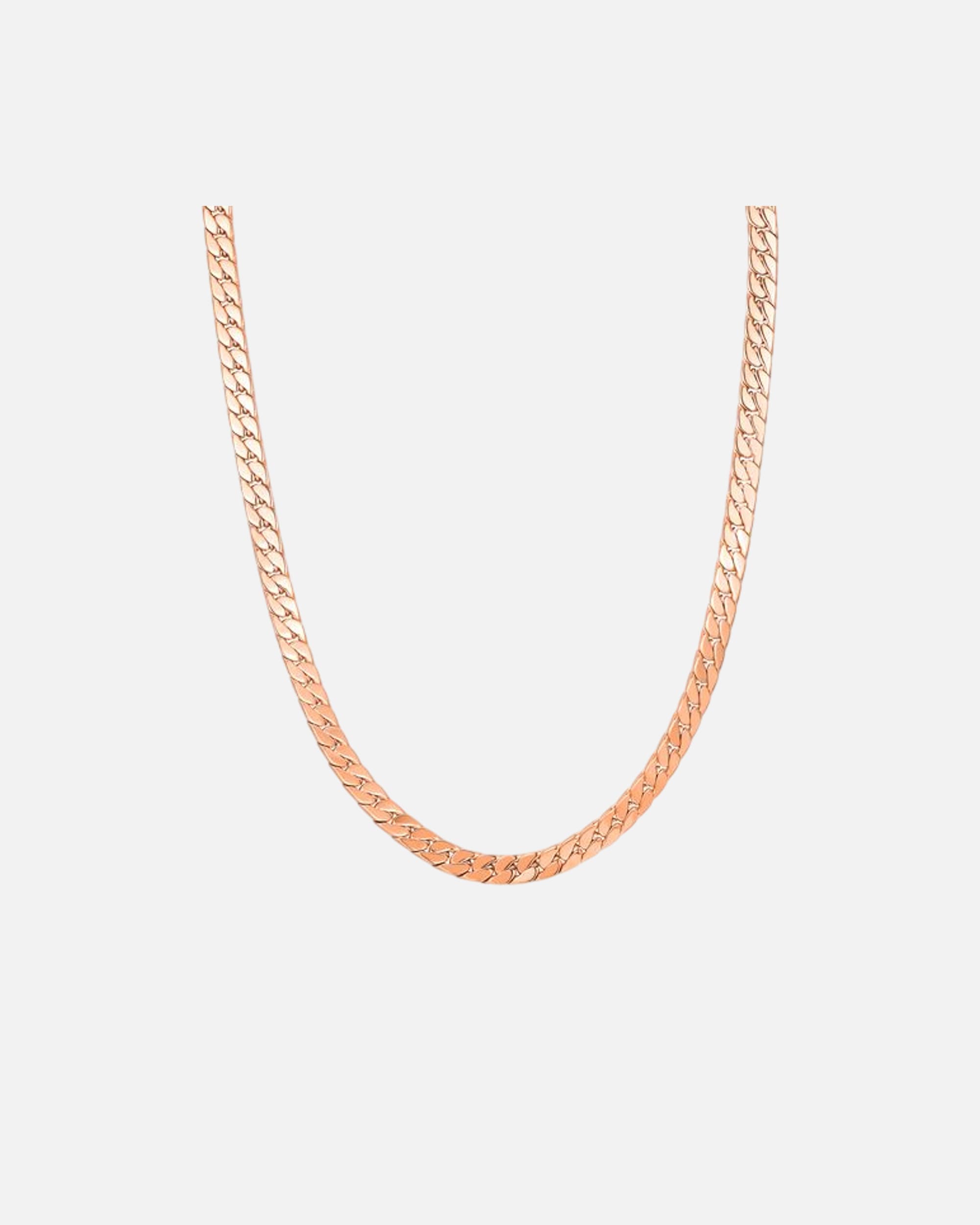 Halskette für Männlich Hey Happiness Default Brand Line Breite Cuban Chain Kette aus Edelstahl Rosegold