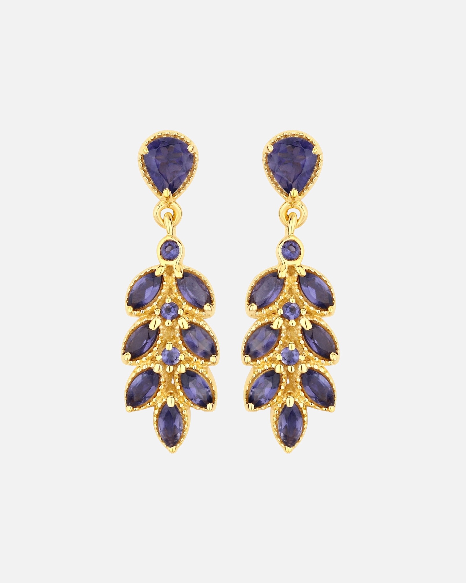 Ohrringe für Weiblich Rafaela Donata Ohrringe Sterling Silber Amethyst in Gelbgold Blue