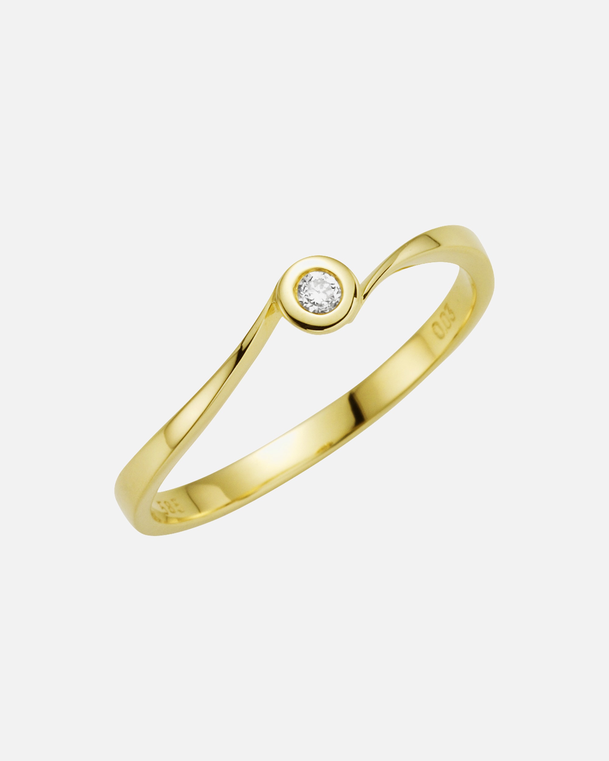 Ring für Weiblich Orolino Ring 585/- Gold Brillant weiß 0,03ct. 052 (16,6)