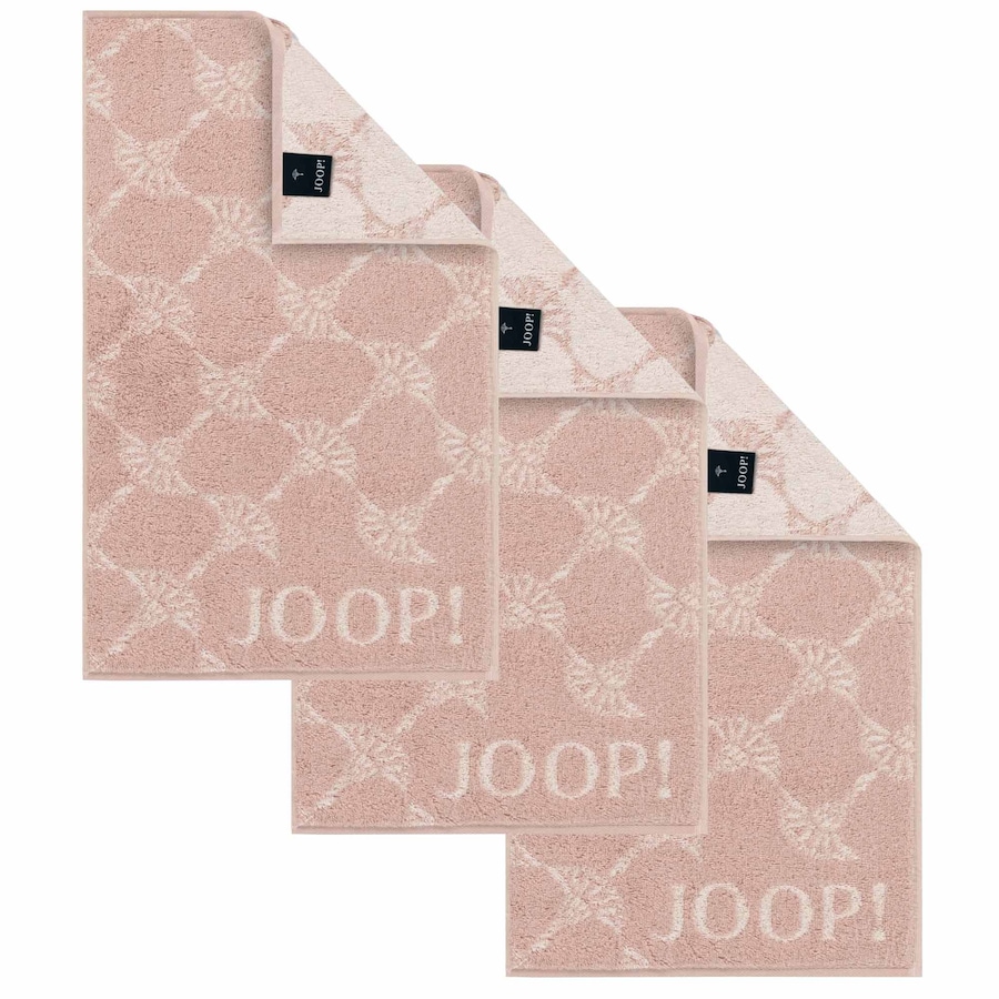 JOOP! Gästetuch 3er Pack 'Classic Frottier' Rosa (Nude) Cornflower