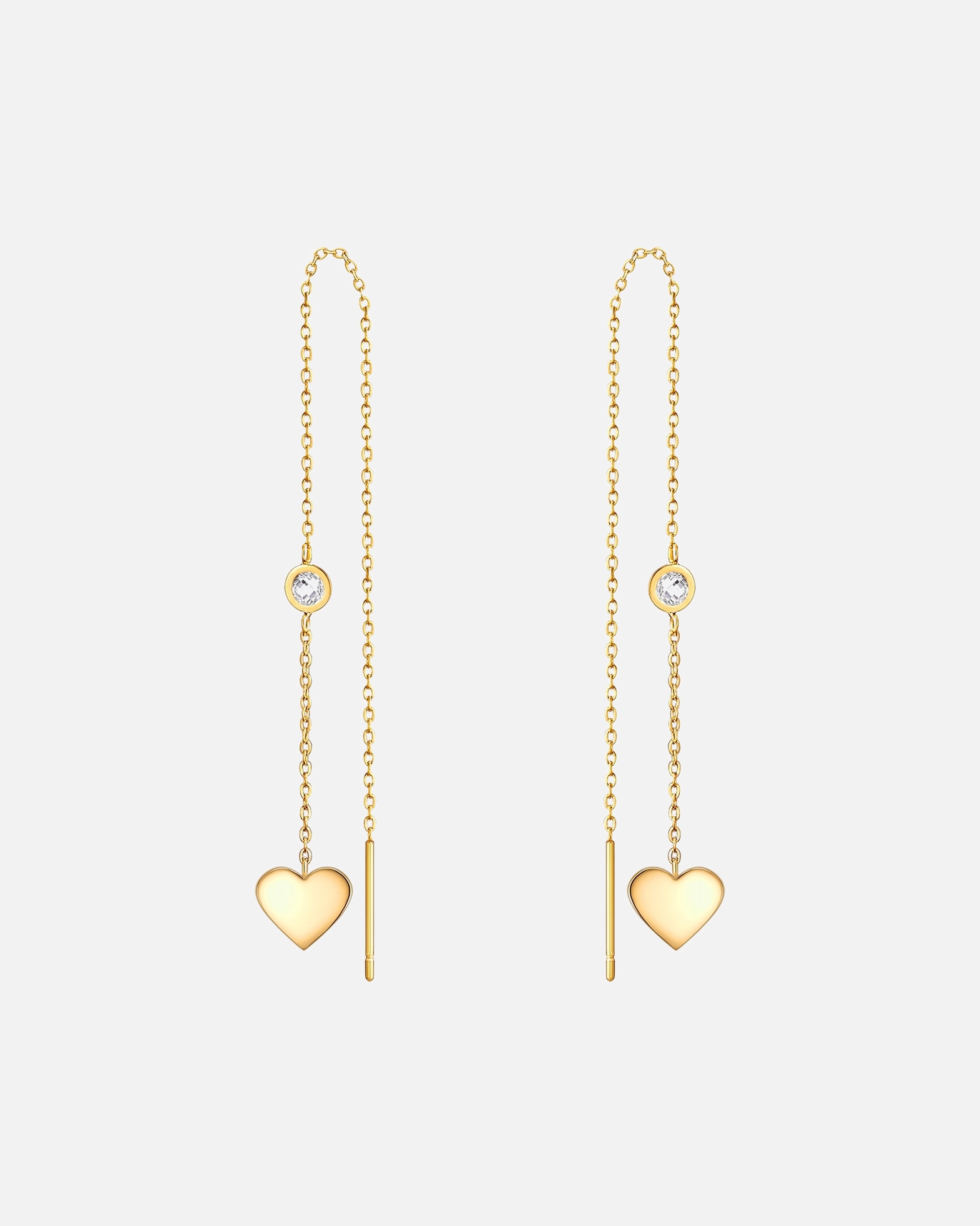 Ohrringe für Weiblich Eastside Ohrhänger Herz Edelstahl Preciosa in Gelbgold 62,0 mm