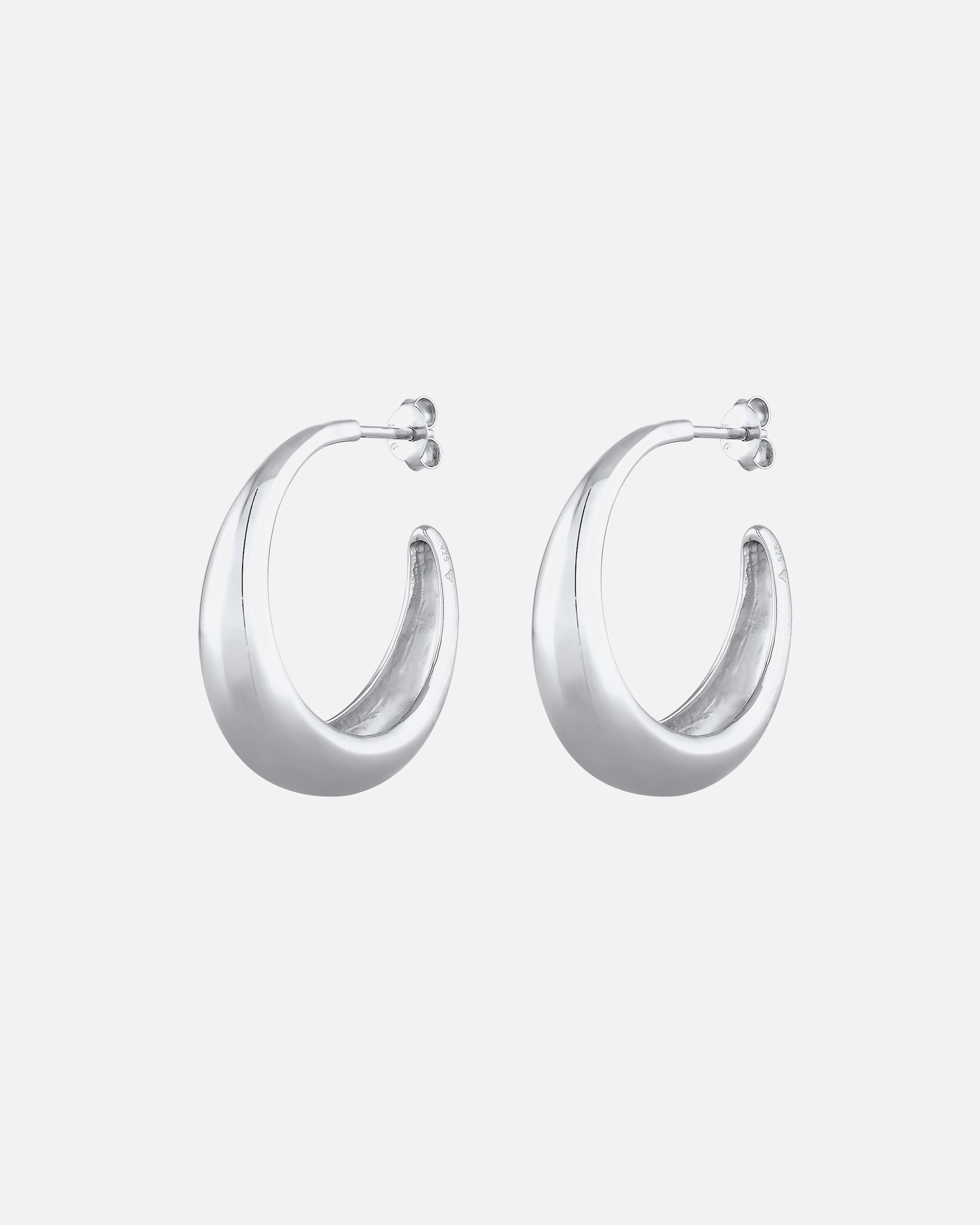Ohrringe für Weiblich Elli Creolen Hänger Chunky Hoops Basic Cool 925 Silber silberfarben