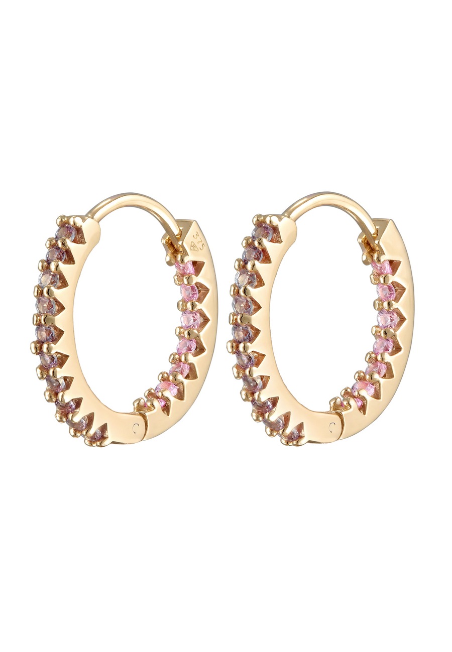 Haze & Glory Creolen Synthetische Saphire - Divine 375er Gelbgold OneSize Damen