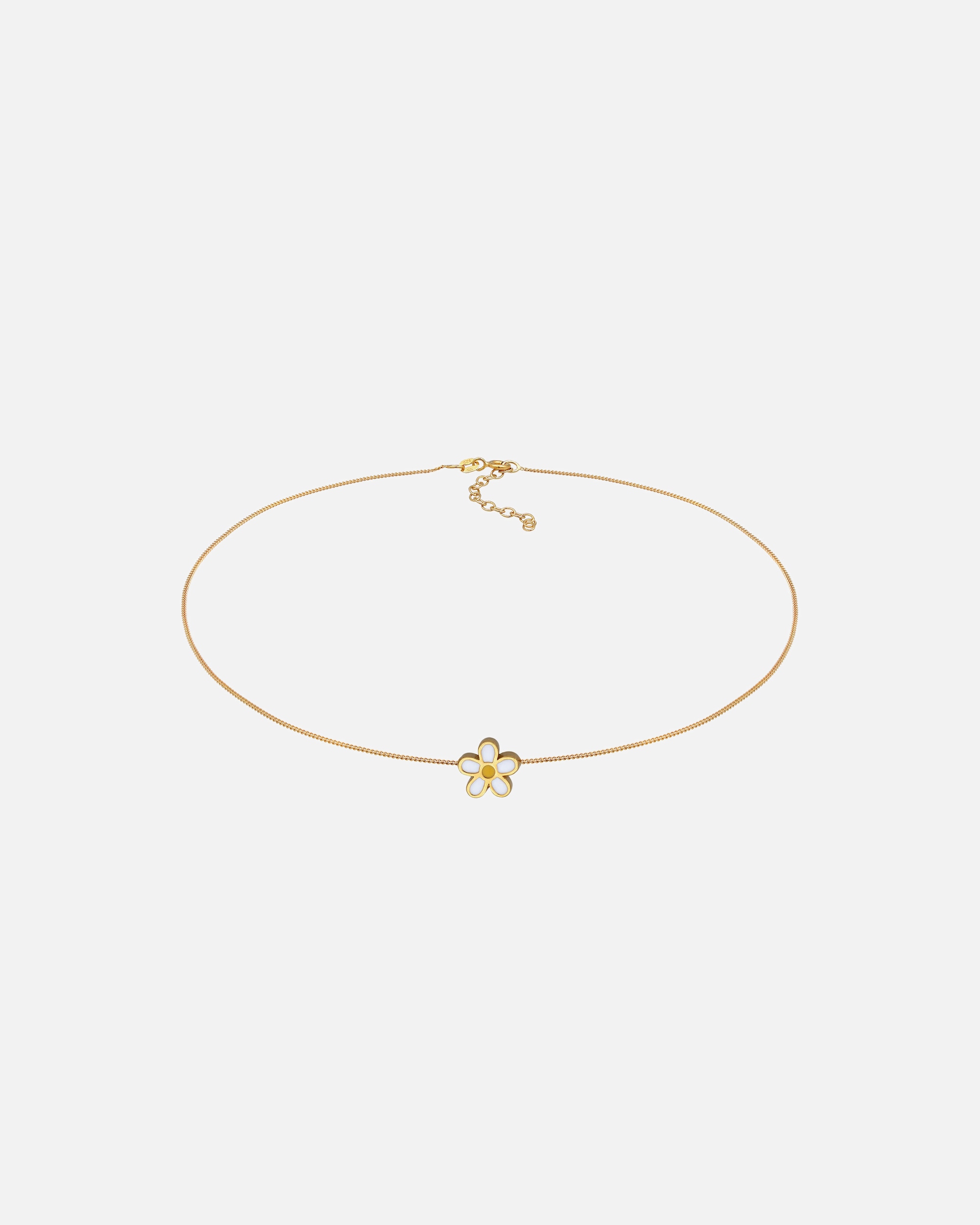 Halskette für Weiblich Elli Choker Blume Emaille 925 Sterling Silber vergoldet 38