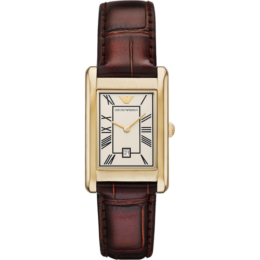 Emporio Armani Herrenuhr Edelstahl dunkelbraun Herren