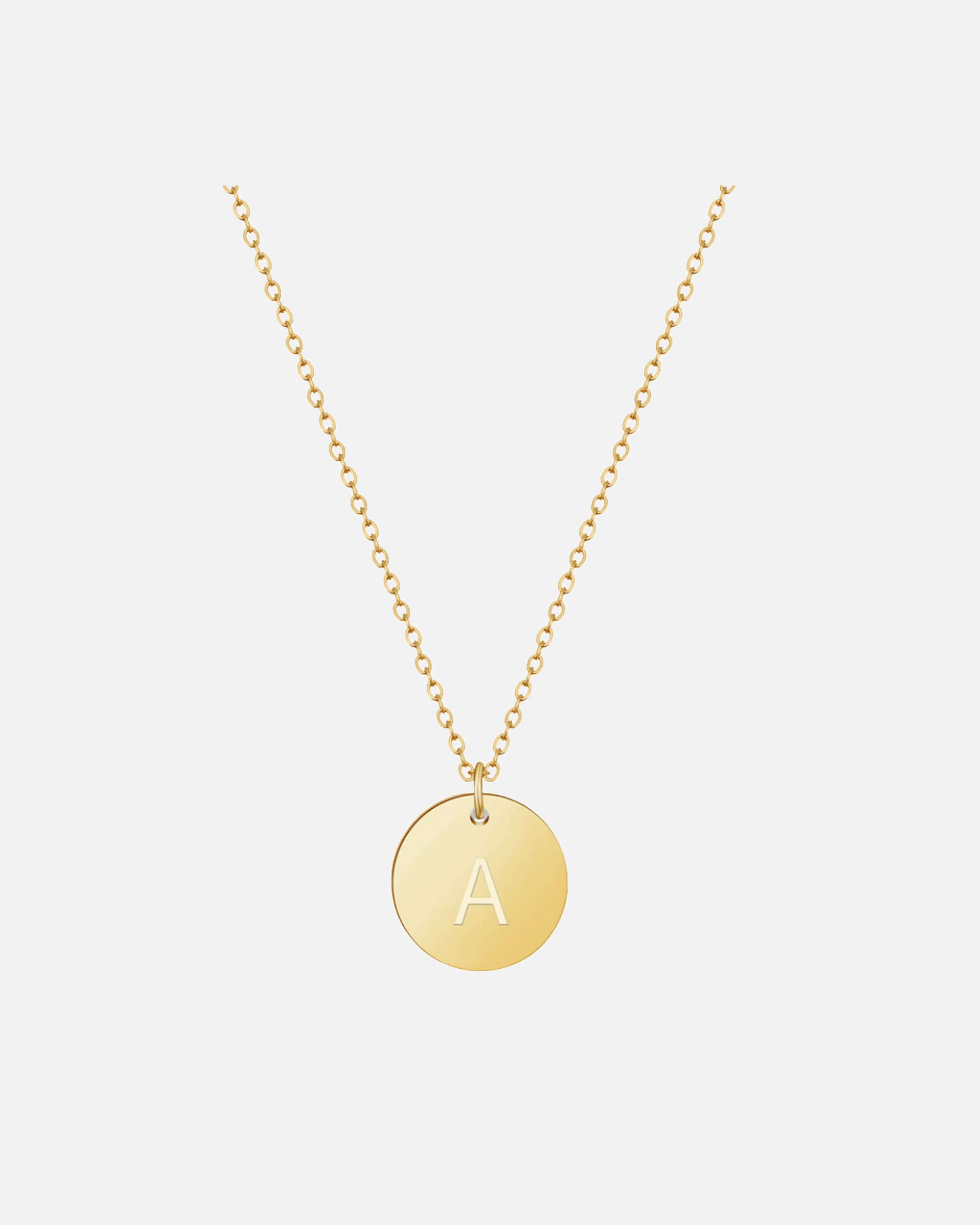Halskette für Weiblich GOOD.designs Namenskette 18 K vergoldet mit Buchstaben-Coin A Onesize