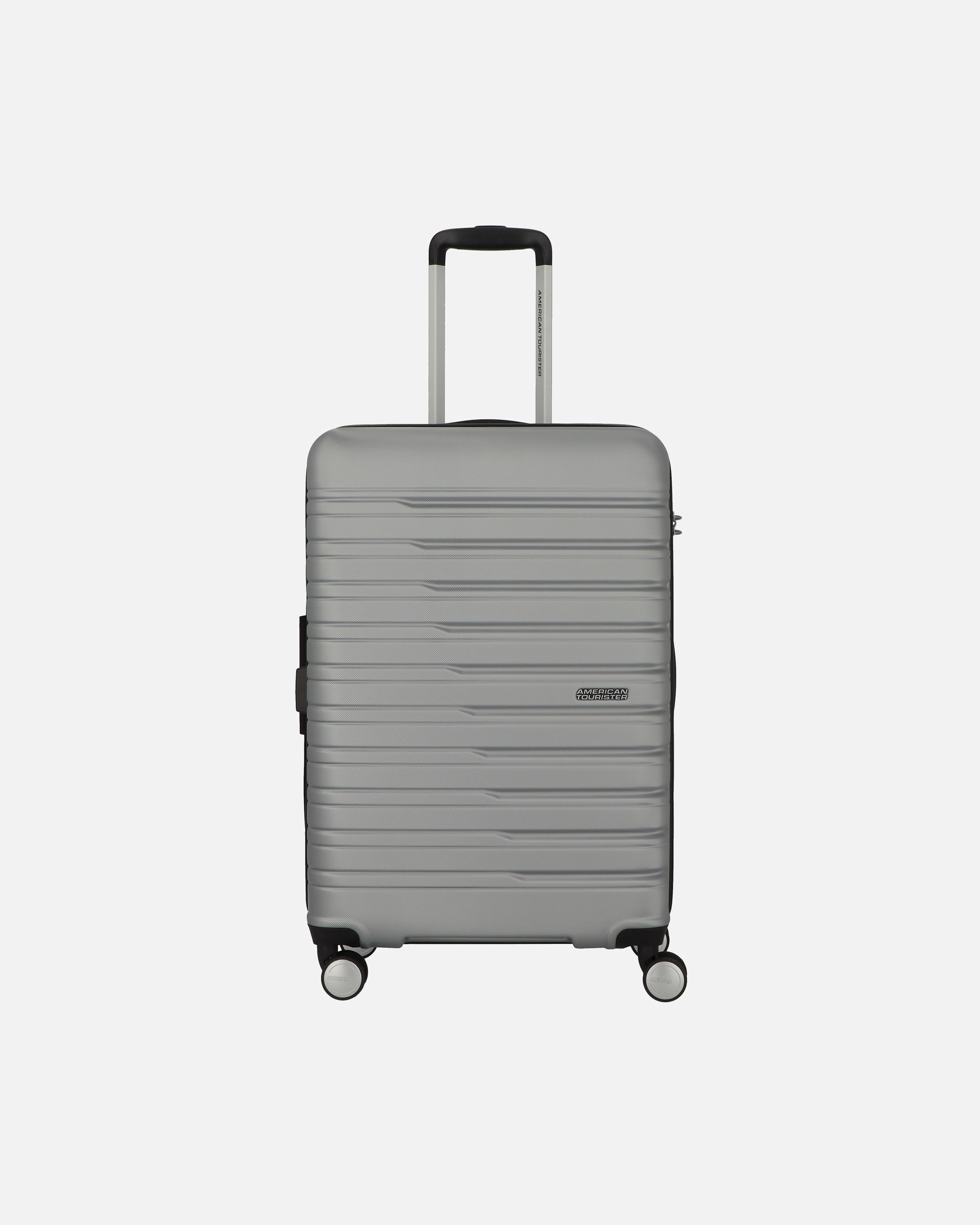 Koffer für Männlich American Tourister Flashline 4 Rollen Trolley 67 cm sky silver