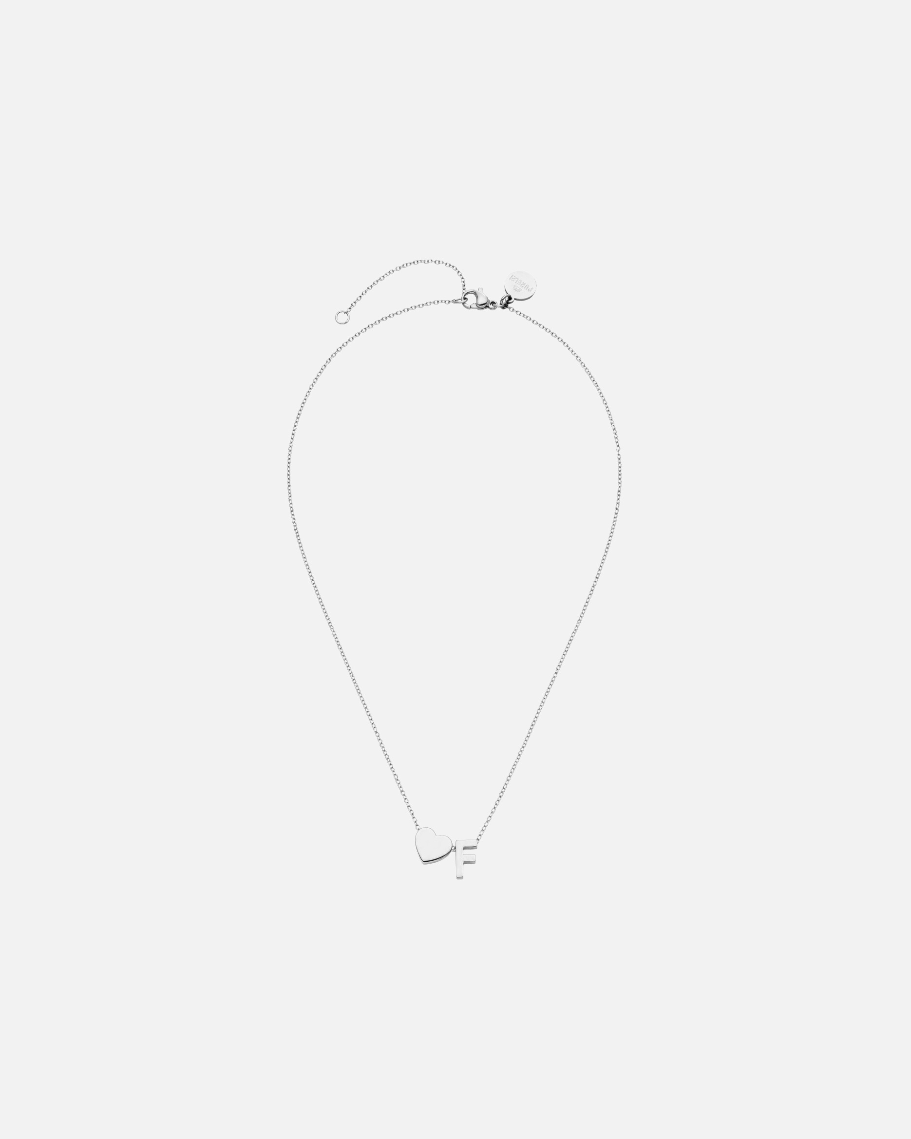Halskette für Unisex Purelei Letter Heart F Kette 100% Edelstahl Silber
