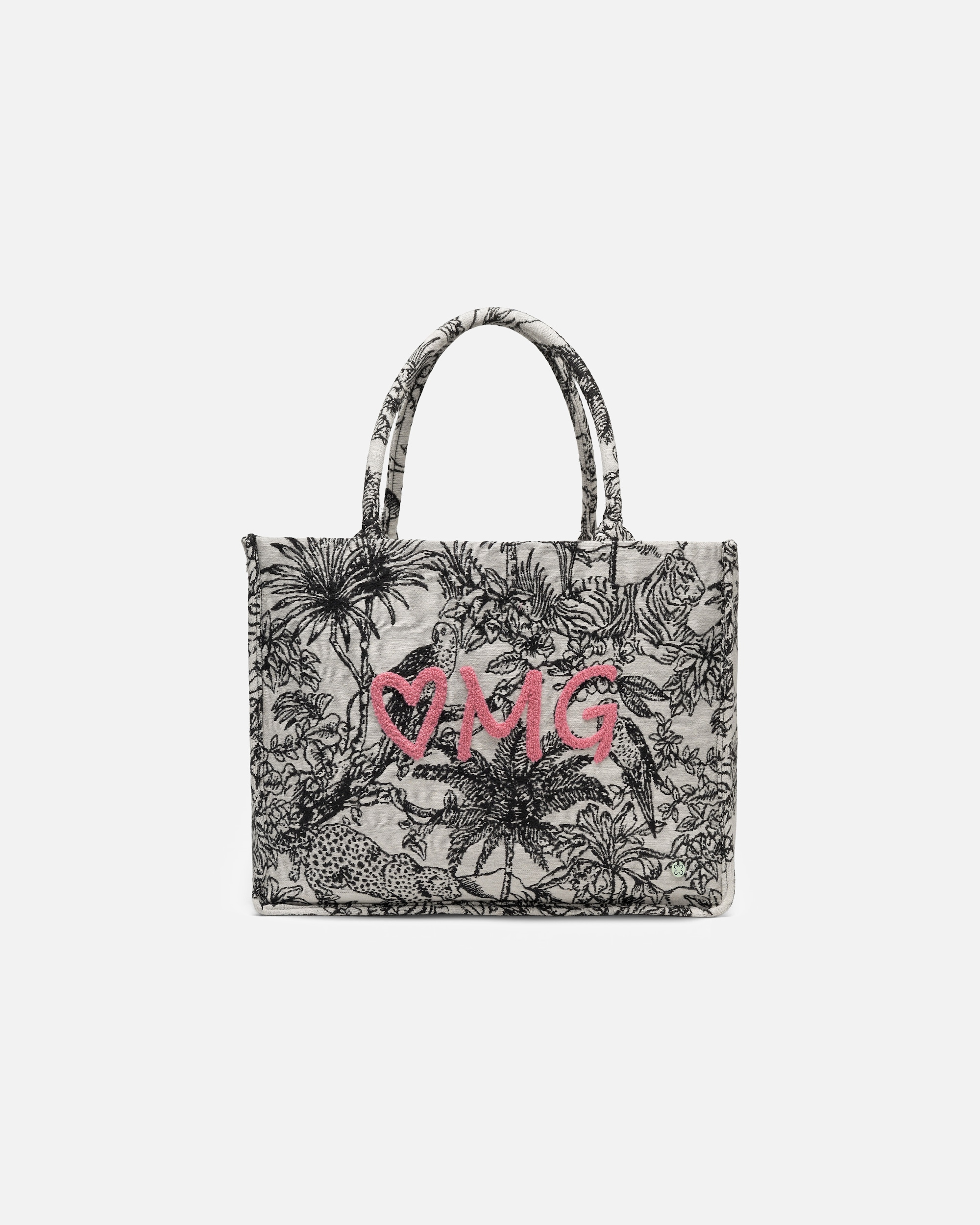 Shopper für Weiblich Codello Shopper mit Dschungel-Print und OMG-Stickerei Onesize