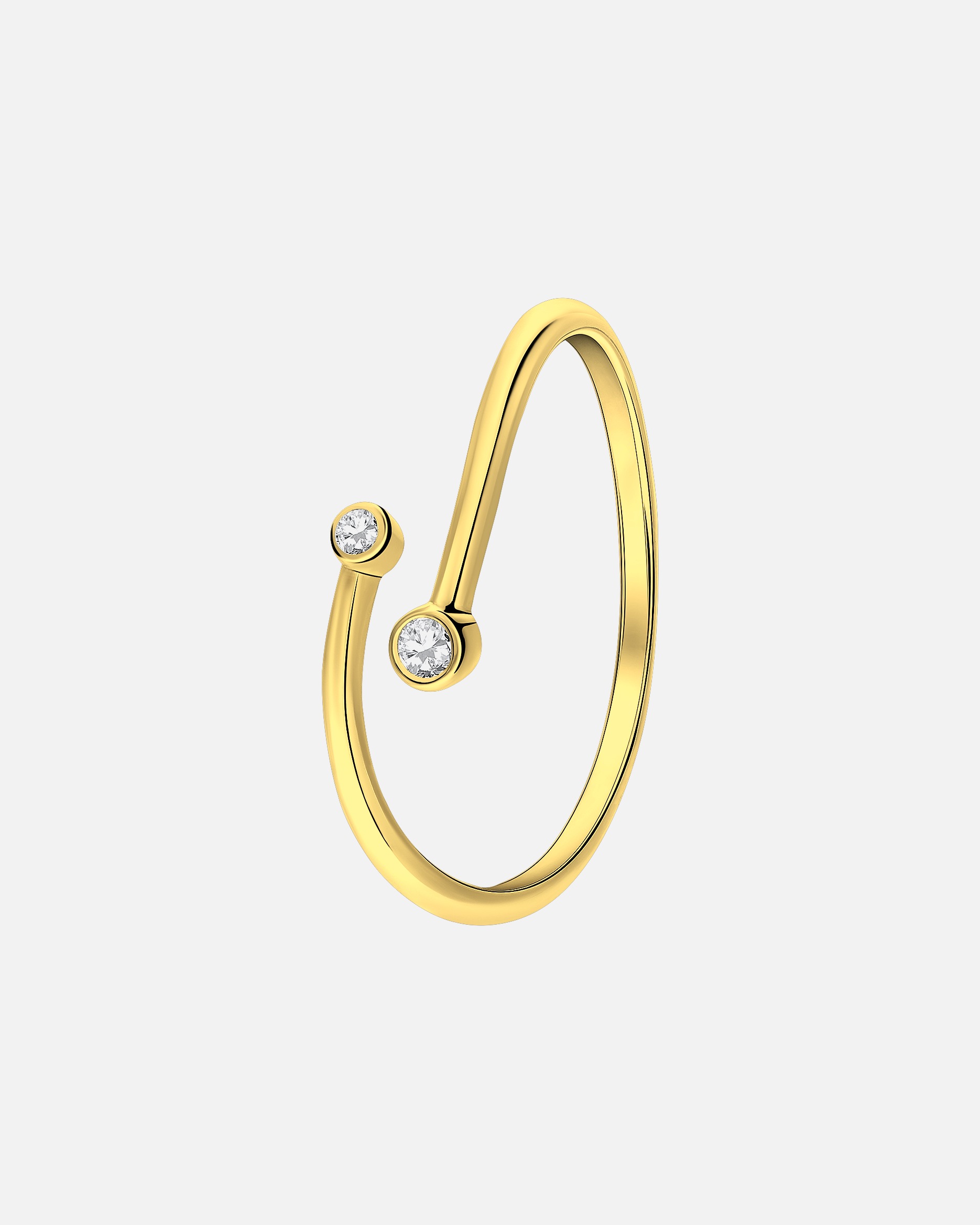 Ring für Weiblich Lucardi Ring 925 Silber Gold - 57mm