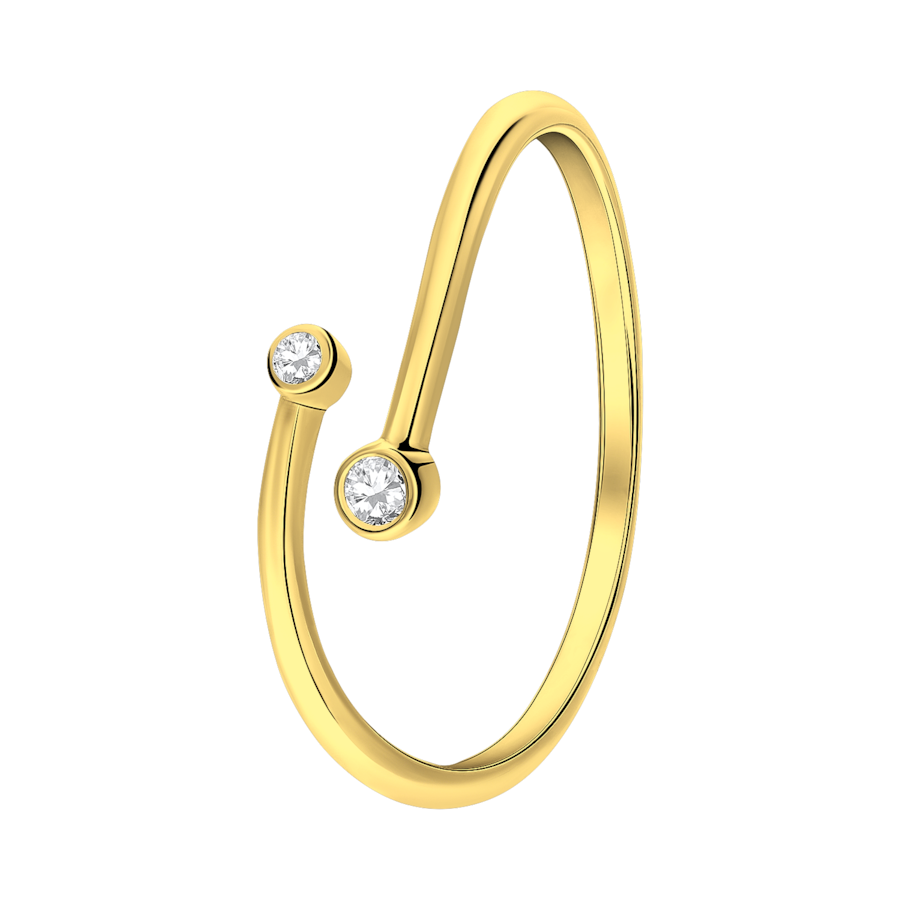 Lucardi Ring 925 Silber Gold - 57mm Damen