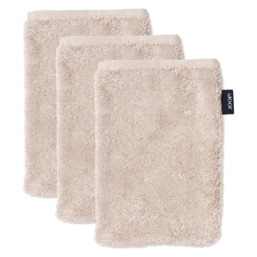 JOOP! Waschlappen 3er Pack 'Doubleface' Creme