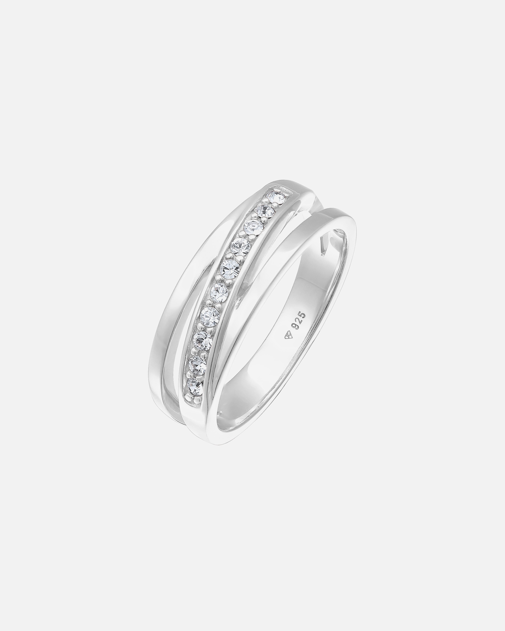 Ring für Weiblich Elli Bandring Wickelring mit Kristallen von Swarovski® 925 Silber 58