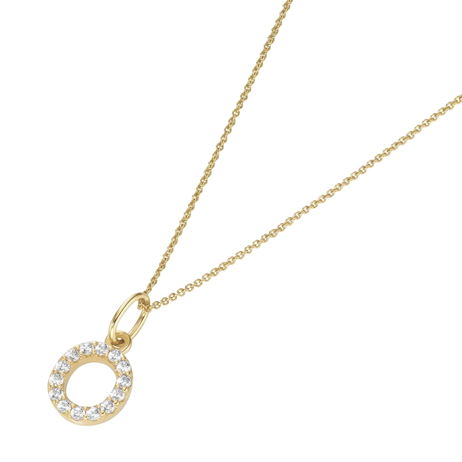 Luigi Merano Kette Anhänger Buchstabe O mit Zirkonia, Gold 375 45 cm Damen