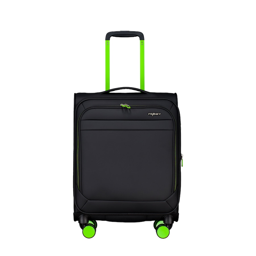 Franky Koffer T27 erweiterbar Größe 55 cm Black Neon Green