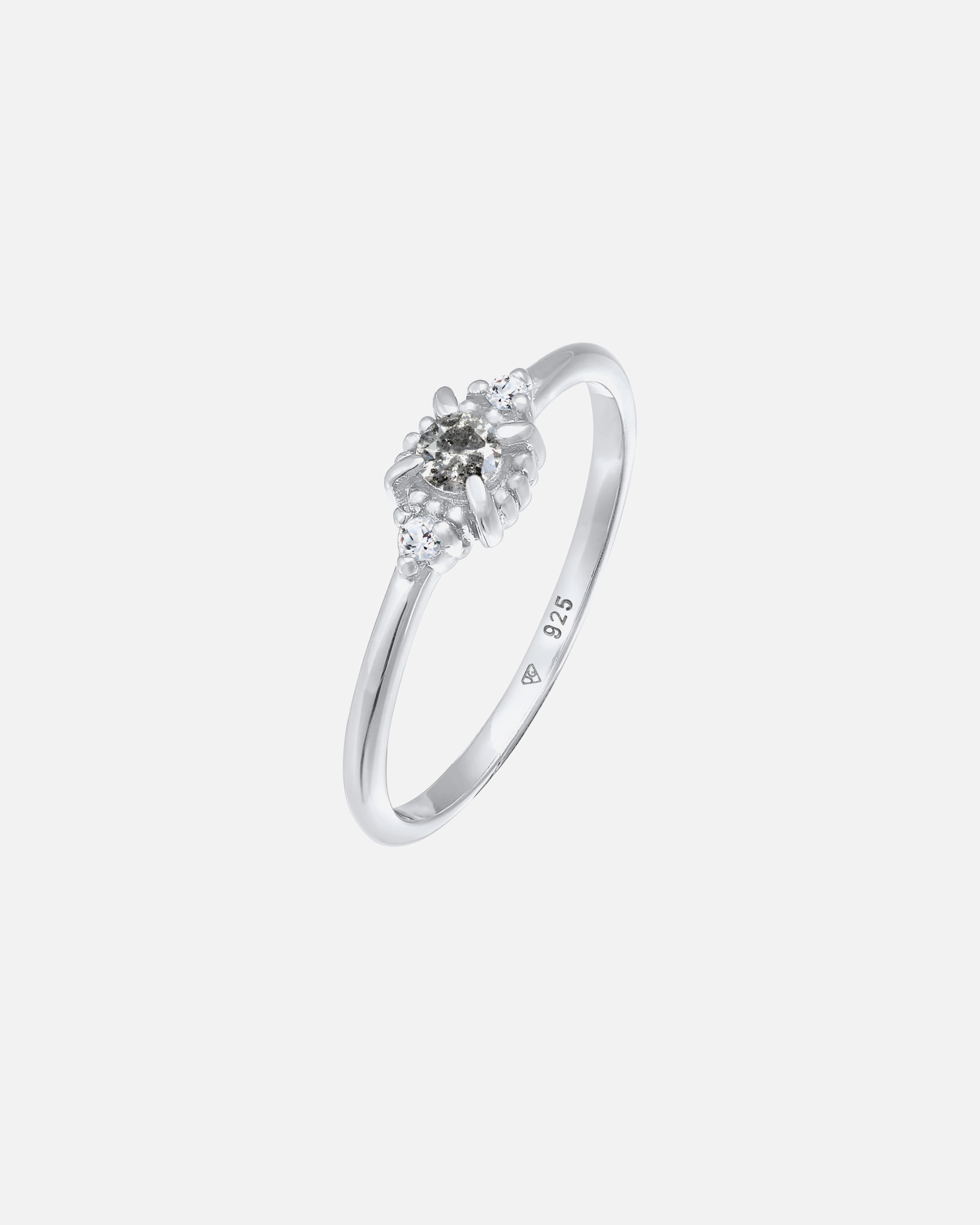 Ring für Weiblich Elli DIAMONDS Diamant Salt Pepper (0.11 ct.) Topas 925 Silber 56