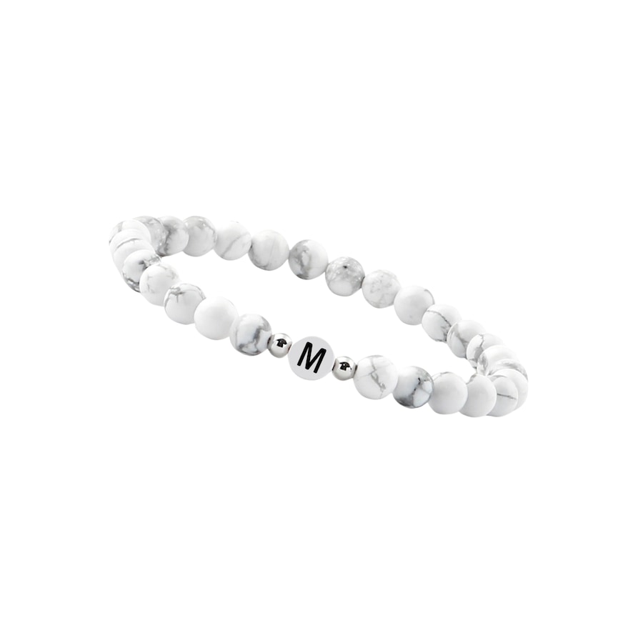 GOOD.designs Perlenarmband aus Howlith-Steinen mit dem Buchstaben M Onesize Damen