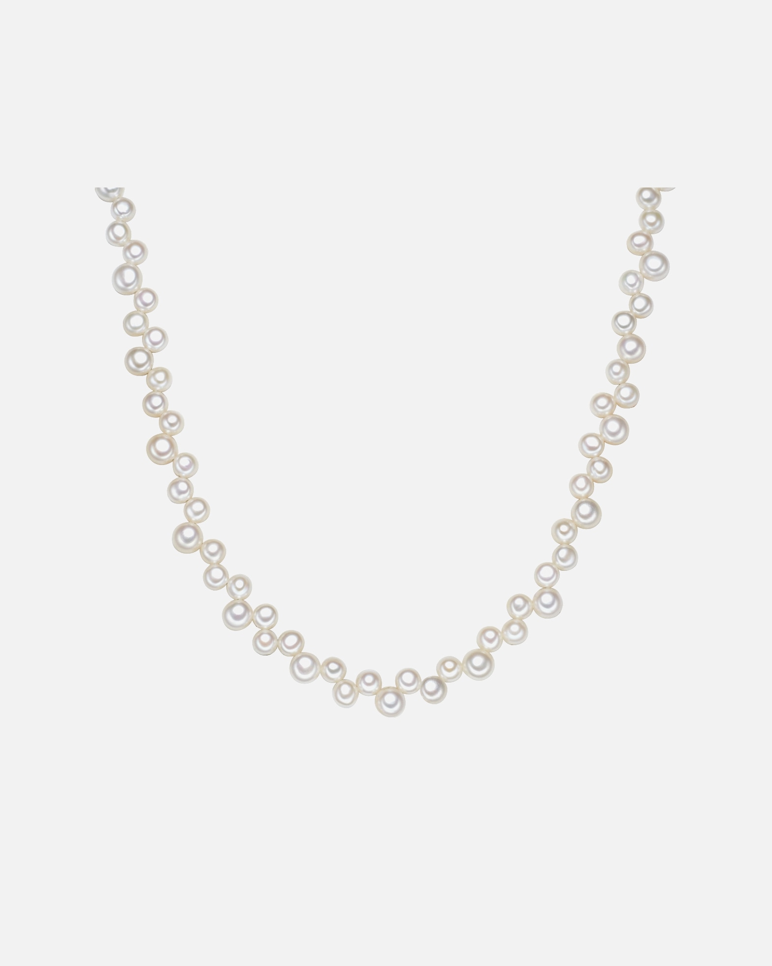 Halskette für Weiblich Valero Pearls Perlen-Kette aus Sterling Silber in silber mit Süßwasser-Zuchtperle 42,0 cm Basiskette + 5,0 cm Verlängerung