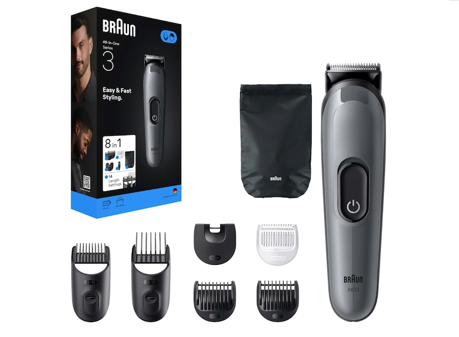 Braun Barttrimmer 8-in-1 AIO3540 mit 14 Längeneinstellungen