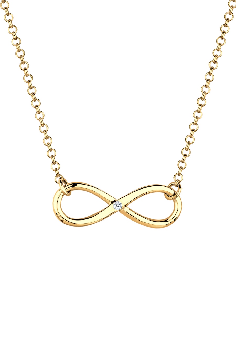 Elli DIAMONDS Infinity Pure Diamant (0.03 ct.) 925 Silber goldfarben Damen