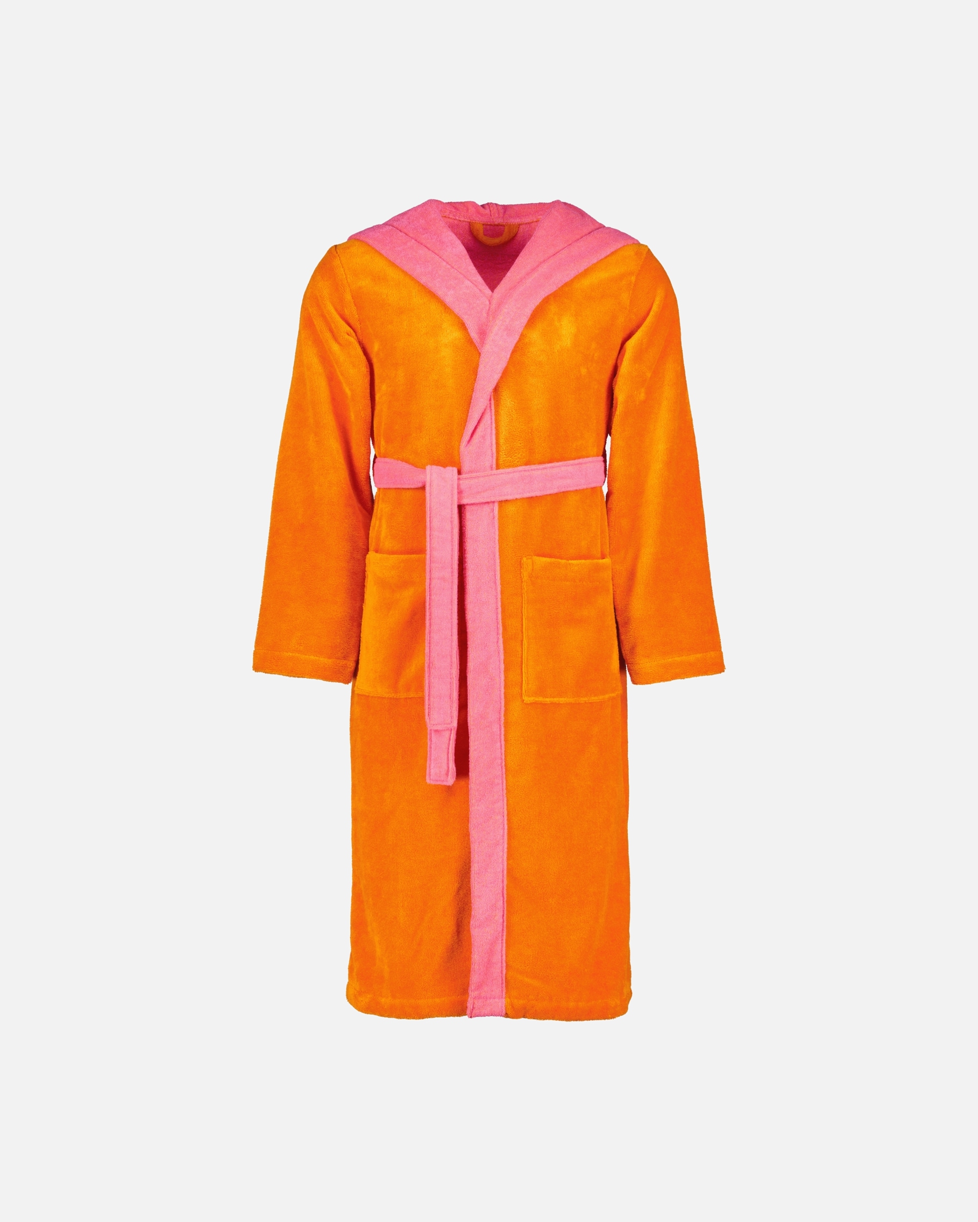 Bademantel für Unisex Vossen Vossen Bademäntel unisex Kapuze Poppy electric orange/prim rose - 0033 XL