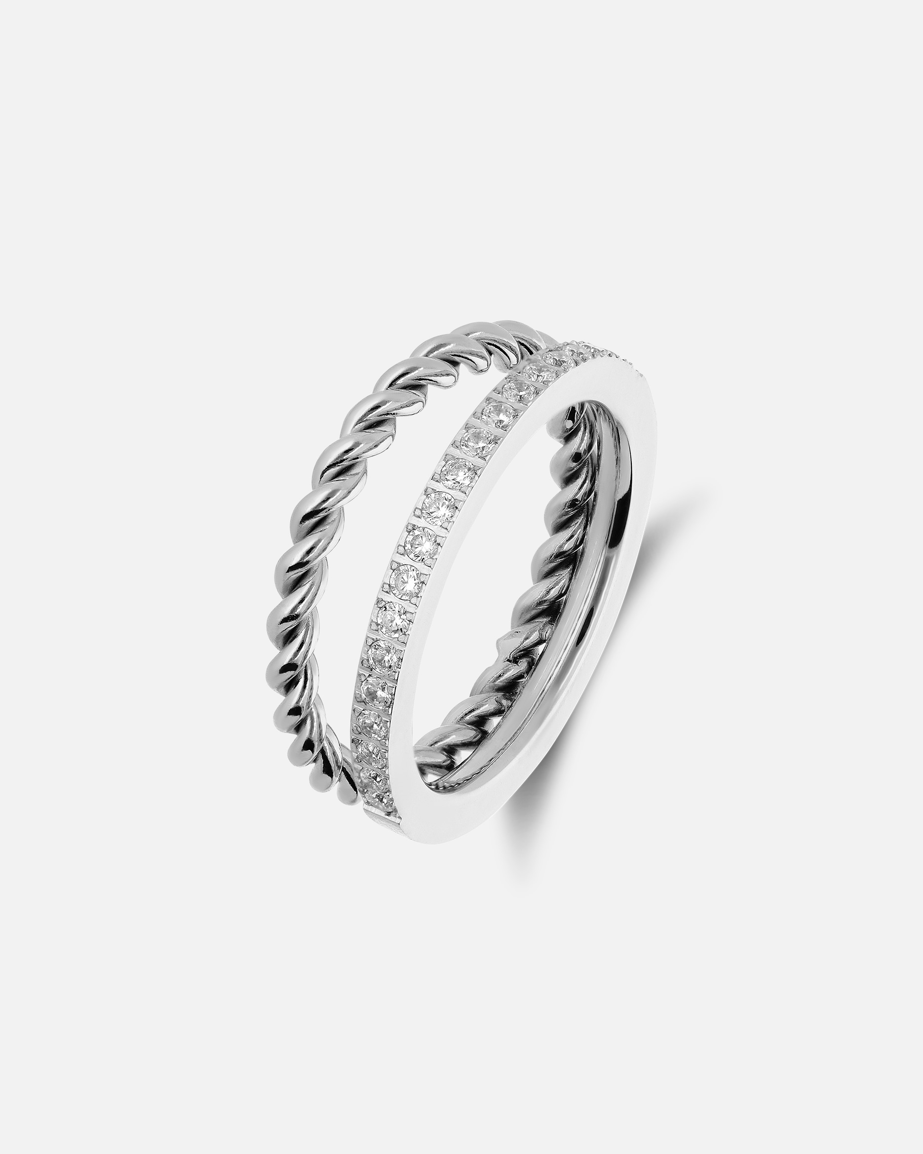 Ring für Weiblich Lucardi Ring - Stahl Silber - 57mm
