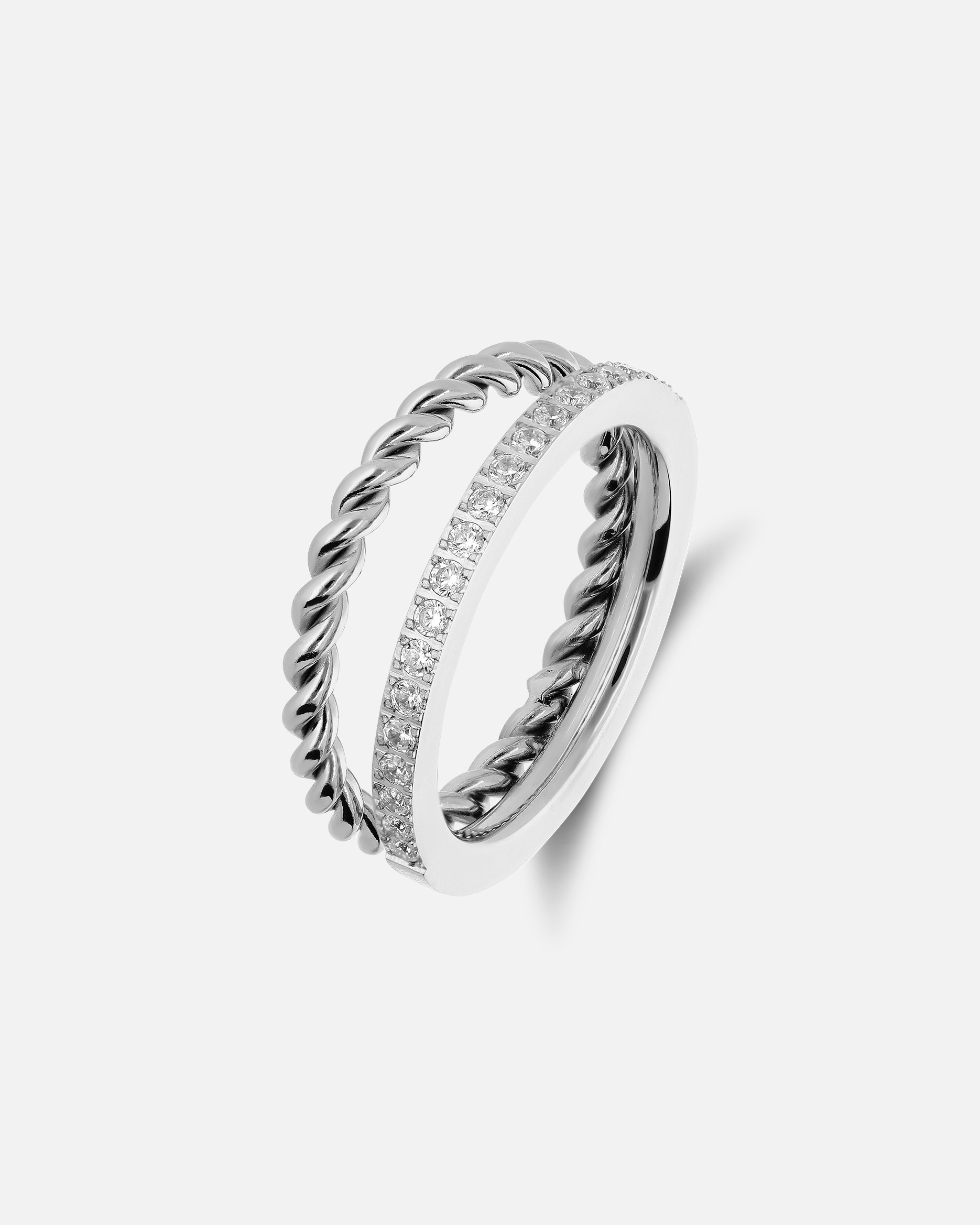 Ring für Weiblich Lucardi Ring - Stahl Silber - 60mm