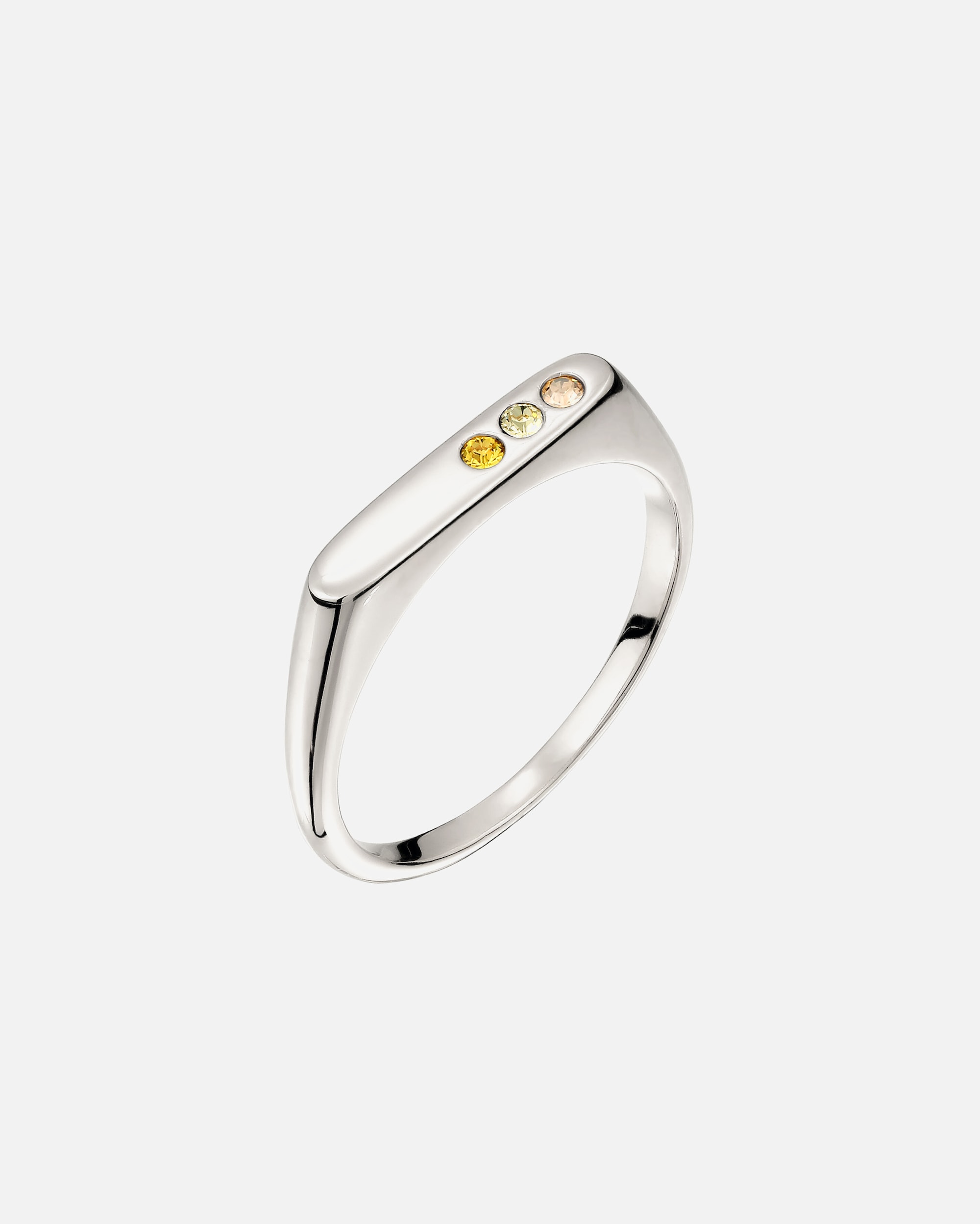 Ring für Weiblich Elli Siegelring mit Kristallen 925 Sterling Silber 52