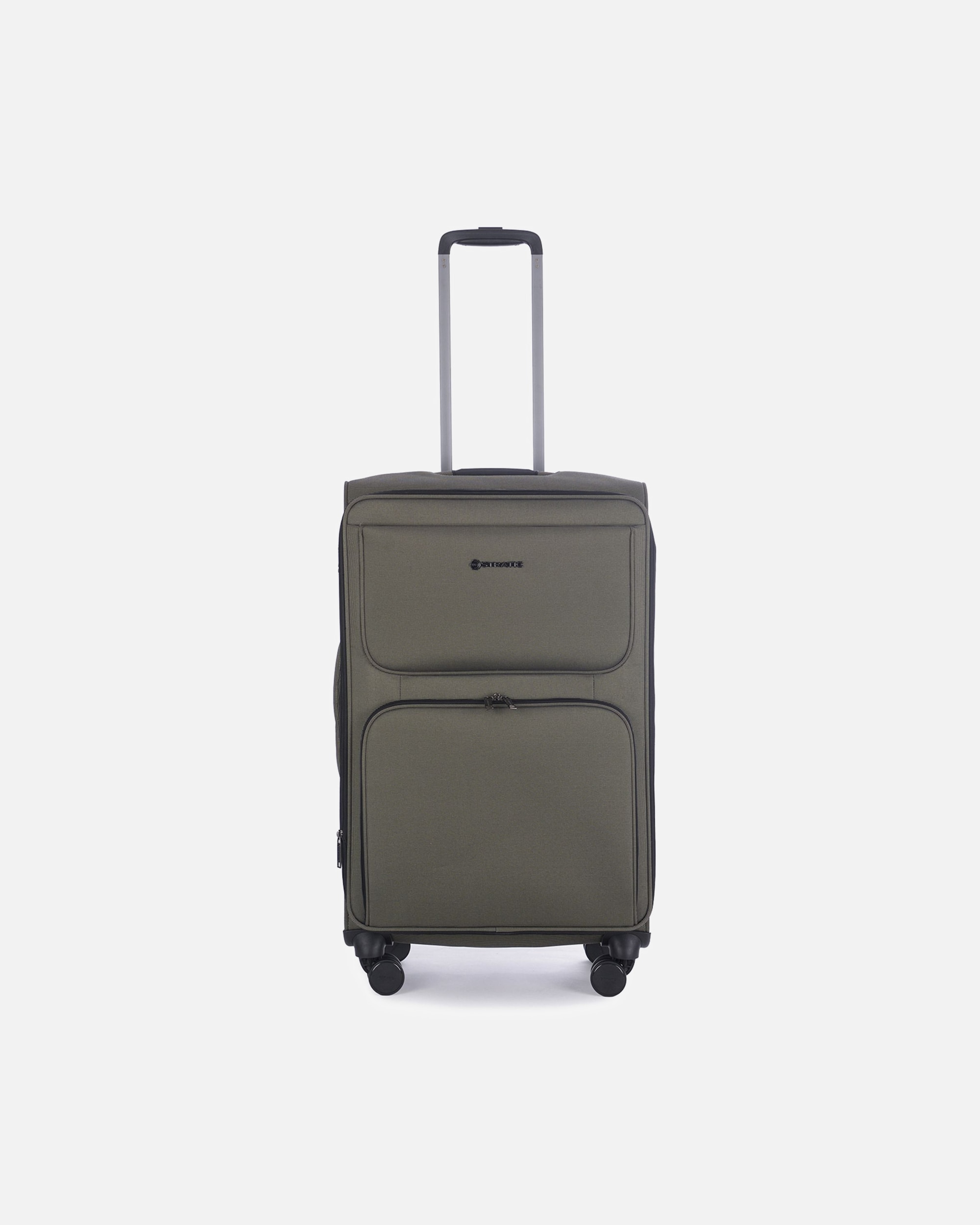 Trolley für Männlich Stratic Bendigo Light Plus 4-Rollen Trolley 72 cm Laptopfach sand