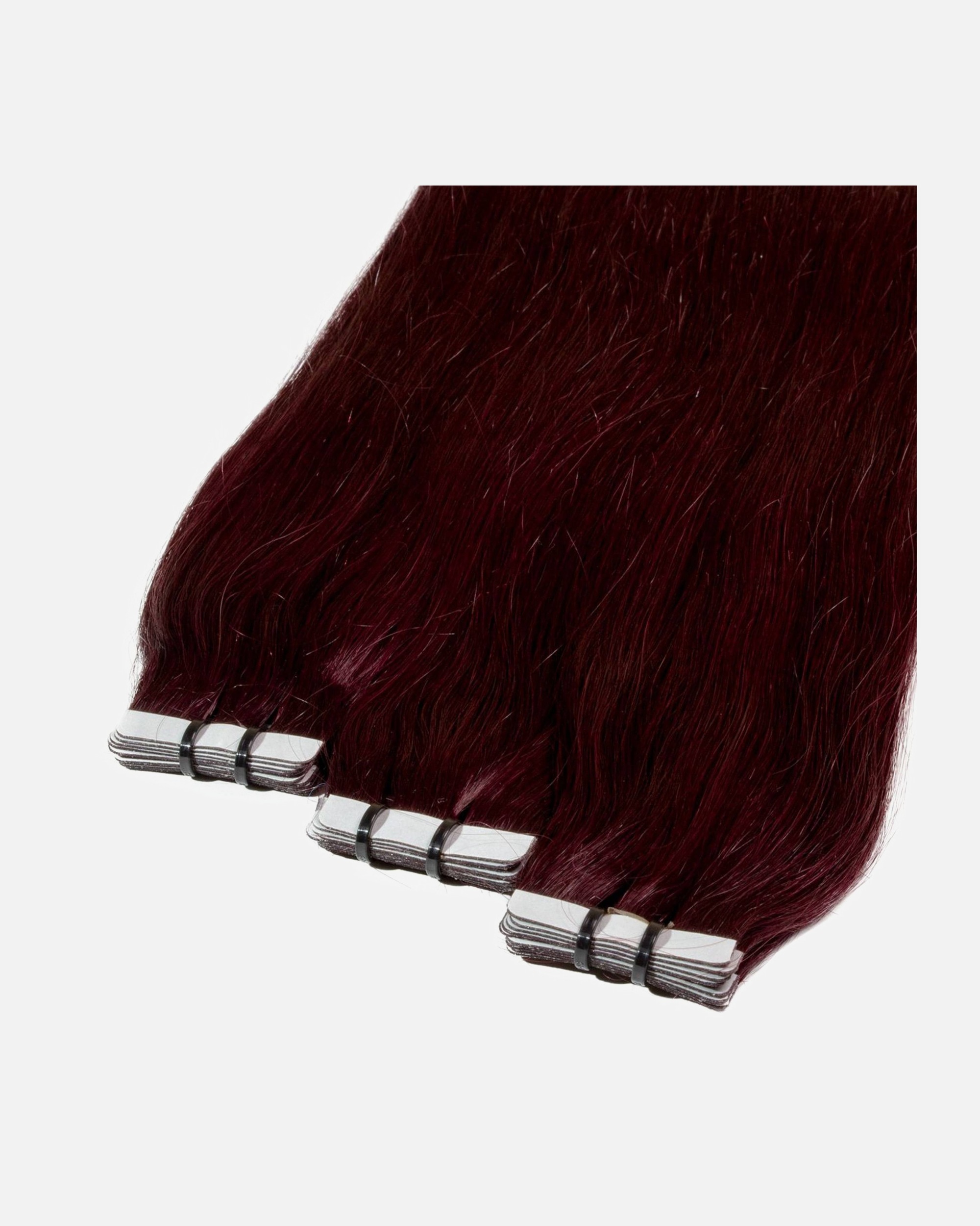 Extensions für Weiblich hair2heart Tape Extensions Premium Echthaar #55/65 hellbraun intensiv violett-mahagoni 60cm
