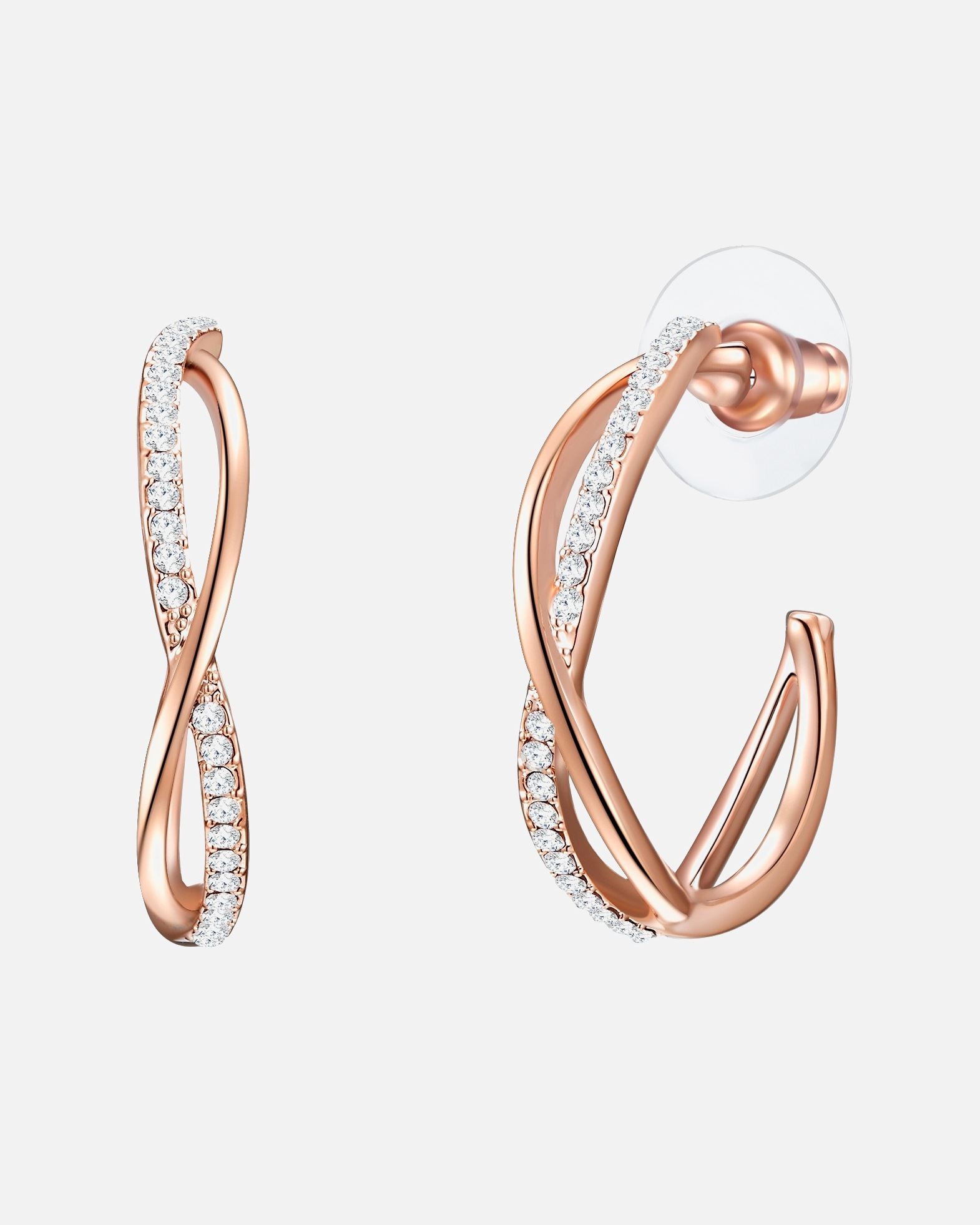 Creolen für Weiblich Lulu & Jane Creolen Metall-Legierung Glas in Gelbgold Roségold