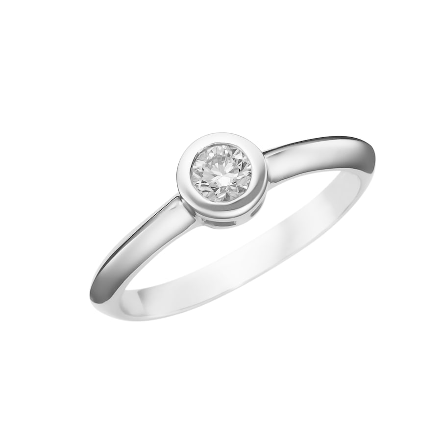 Luigi Merano Ring mit Brillant in Zargenfassung, Gold 585 58 Silber