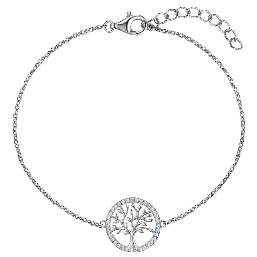 Rafaela Donata Armband Lebensbaum aus Sterling Silber in mit Zirkonia 17,0 cm Basislänge + 3,0 Verlängerung Damen