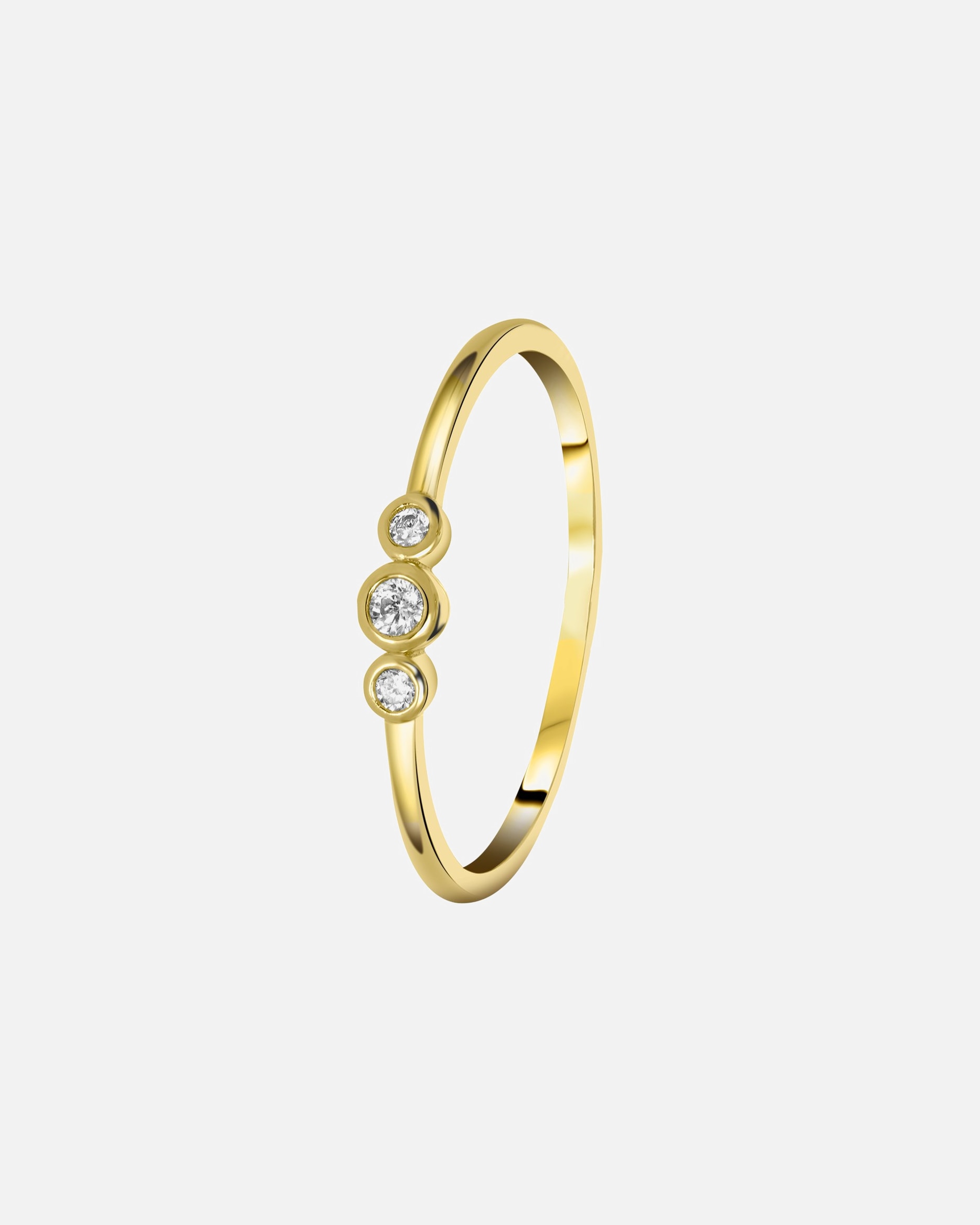 Ring für Weiblich Lucardi Ringe 925 Silber - goldfarbig 49mm