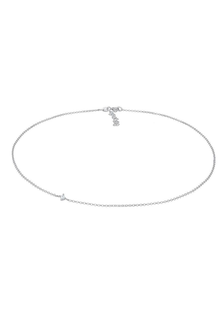 Elli Choker Erbskette Zirkonia Solitär Zart 925 Silber silberfarben Damen