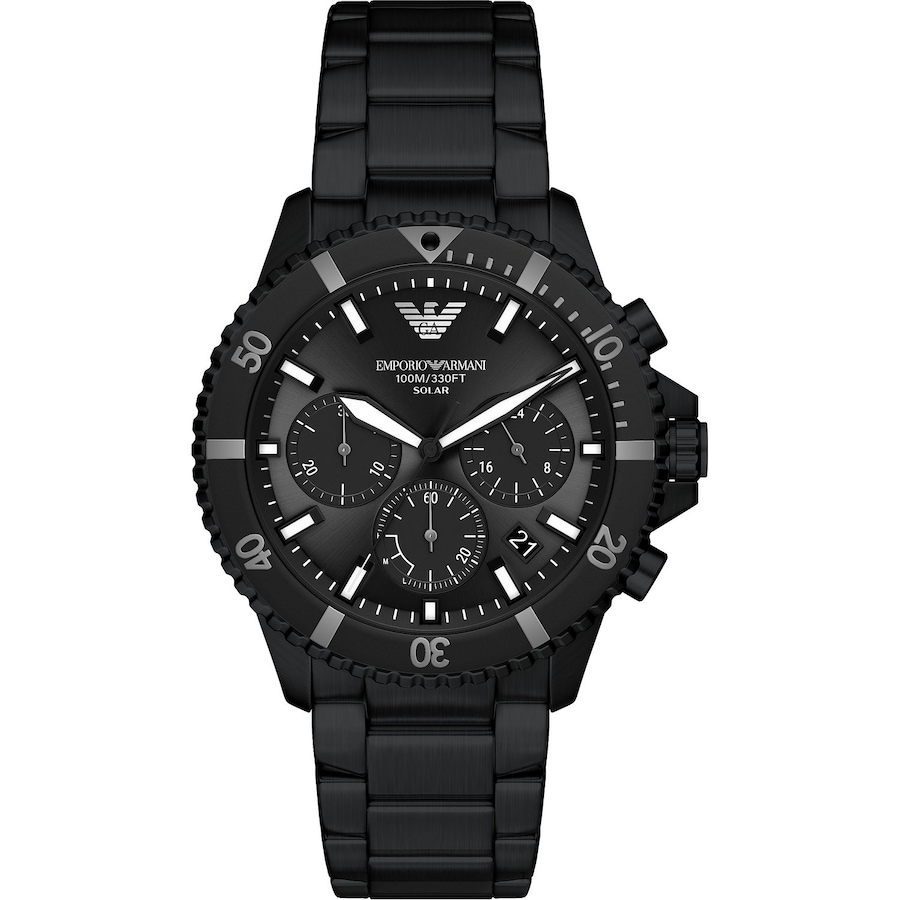 Emporio Armani Herrenuhr Edelstahl schwarz Herren