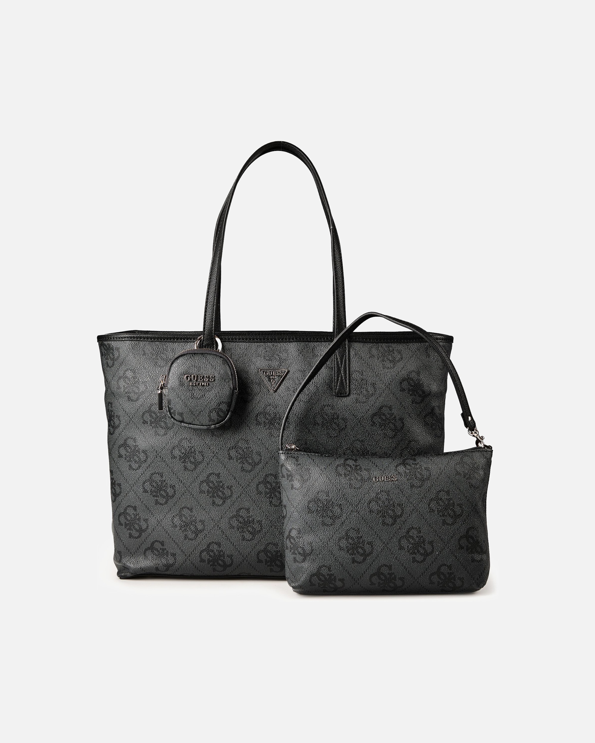 Tasche für Weiblich Guess Power Play Shopper coal logo