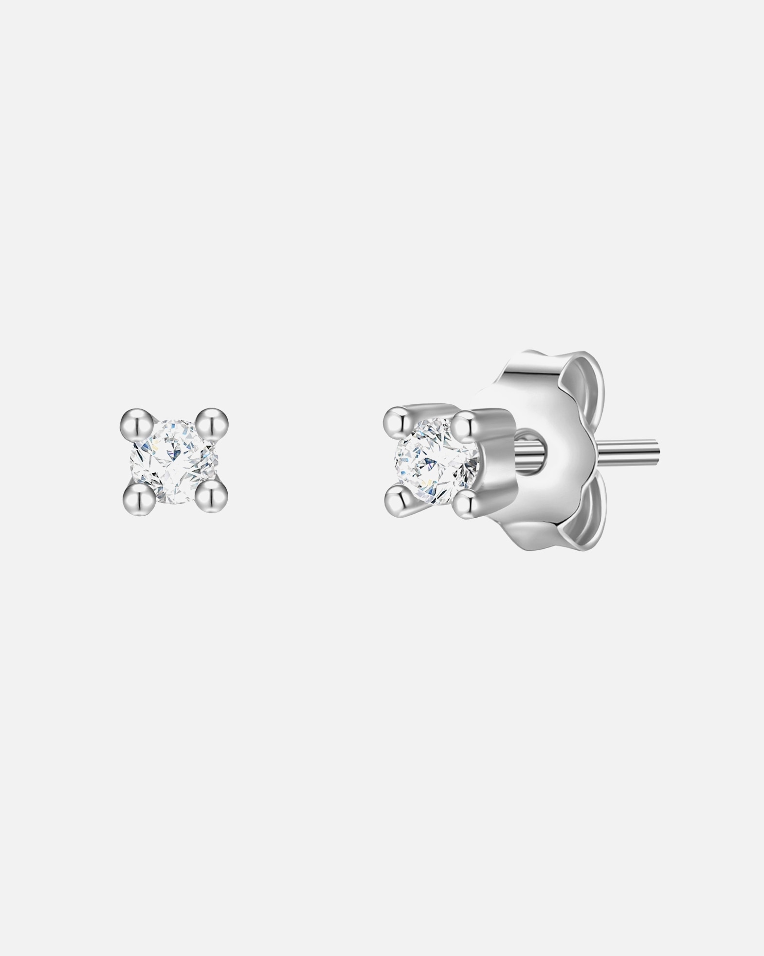 Ohrringe für Weiblich Glanzstücke München Ohrstecker Sterling Silber Zirkonia in Silber 2,5 mm
