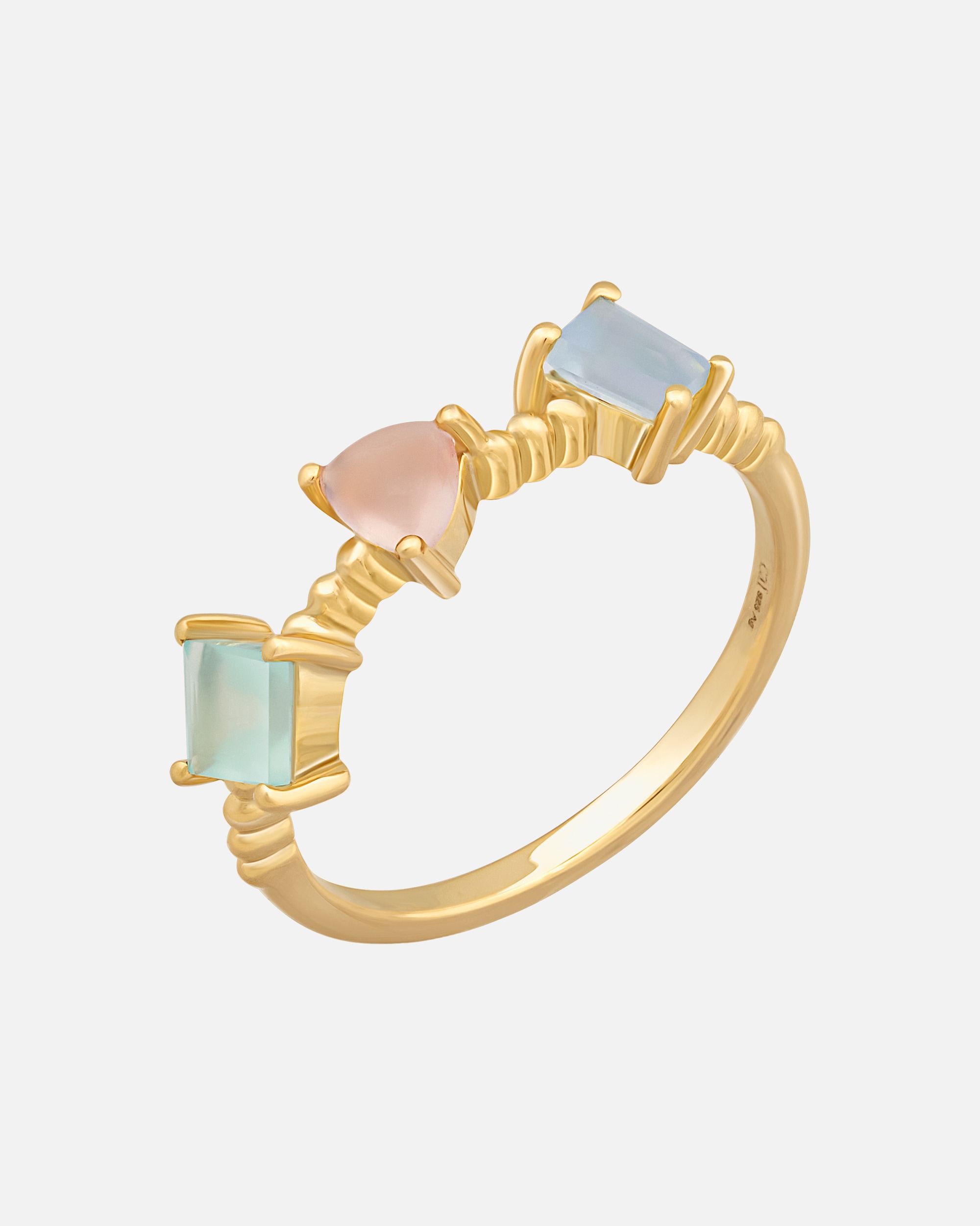 Ring für Weiblich caï Ring 925/- Sterling Silber Chalcedon pastell 056 (17,8)