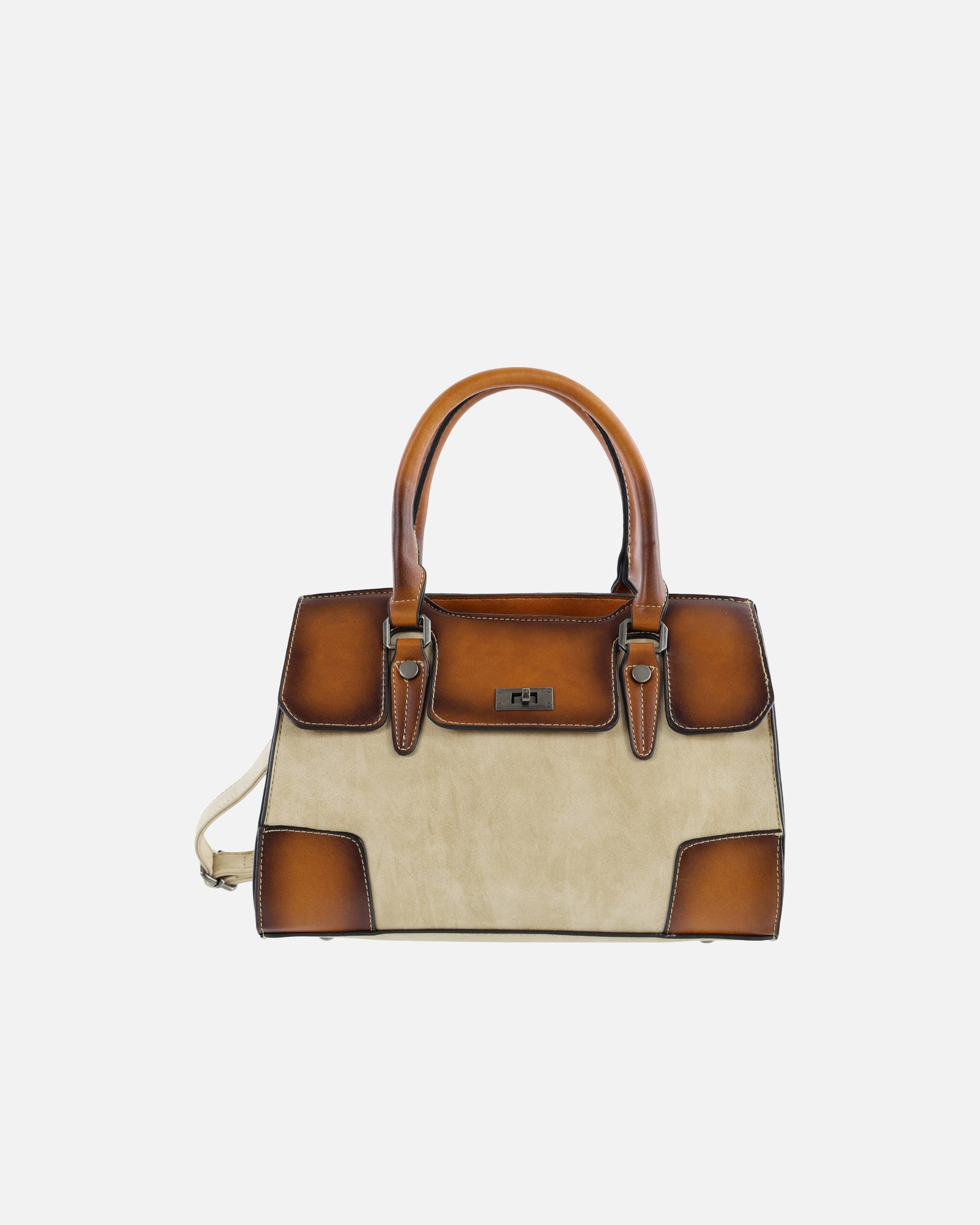Handtasche für Unisex HARPA Henkeltasche LIORA im klassischen Vintage-Look bahia beige