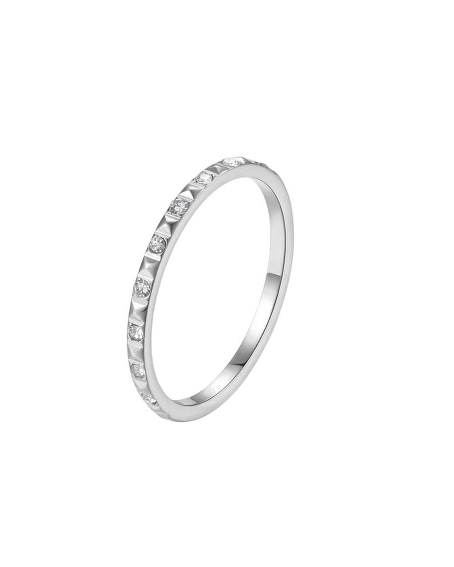 Hey Happiness Gemstone Pyramid Ring – Edelstahlring 54 Damen