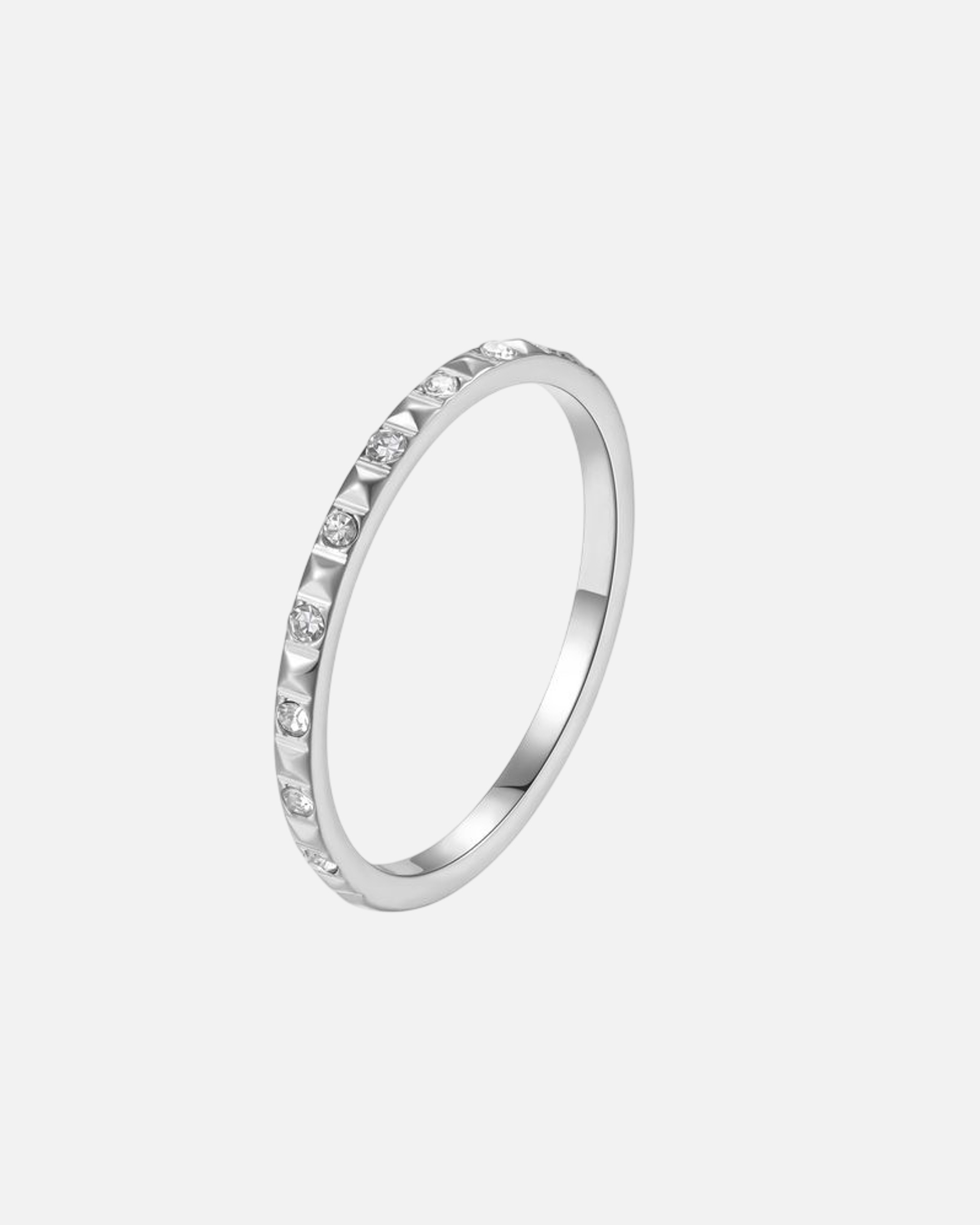 Ring für Weiblich Hey Happiness Default Brand Line Gemstone Pyramid Ring – Edelstahlring 52