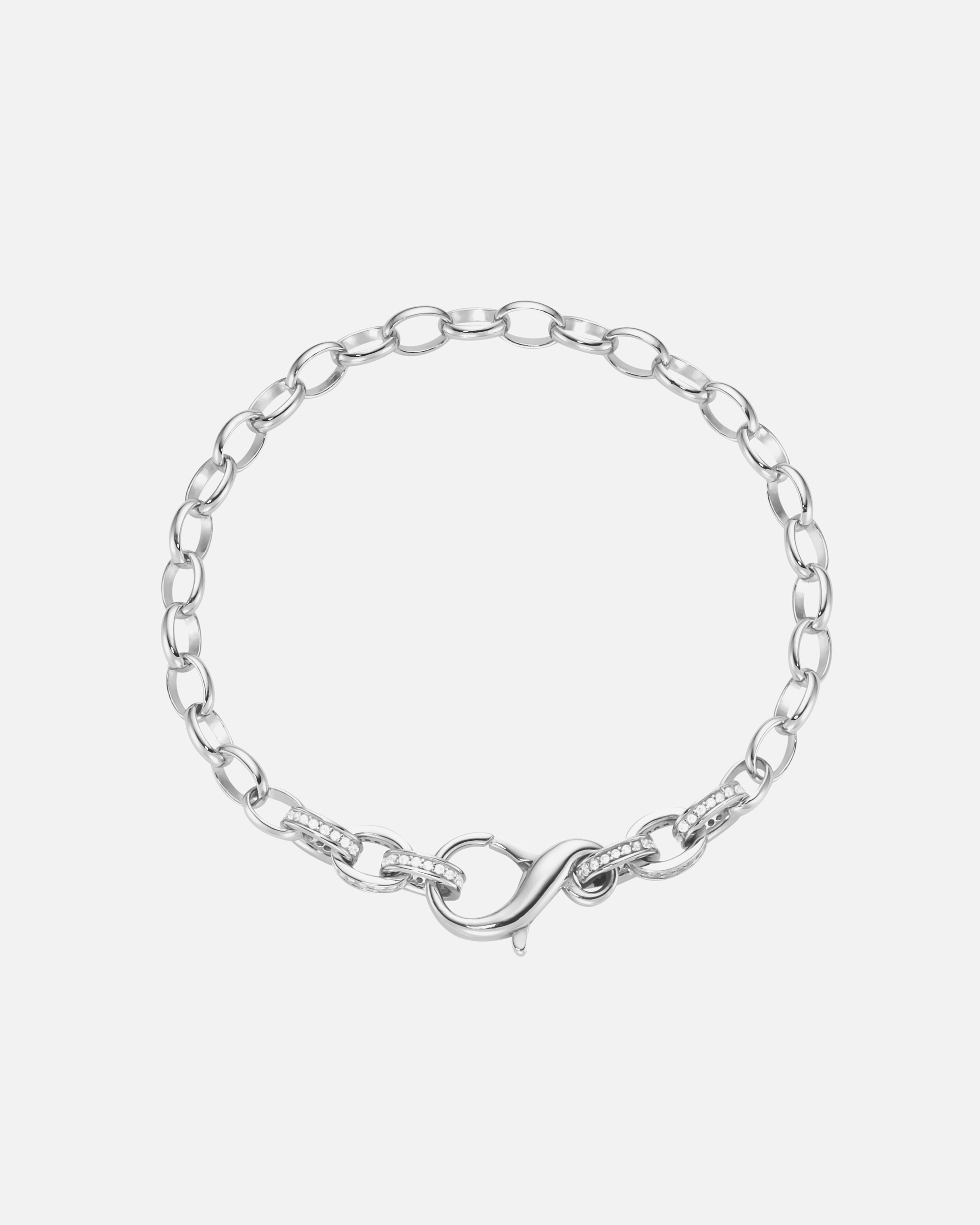 Armband für Weiblich Giorgio Martello Milano Armband Ankerkette mit Zirkonia, Silber 925 Silber